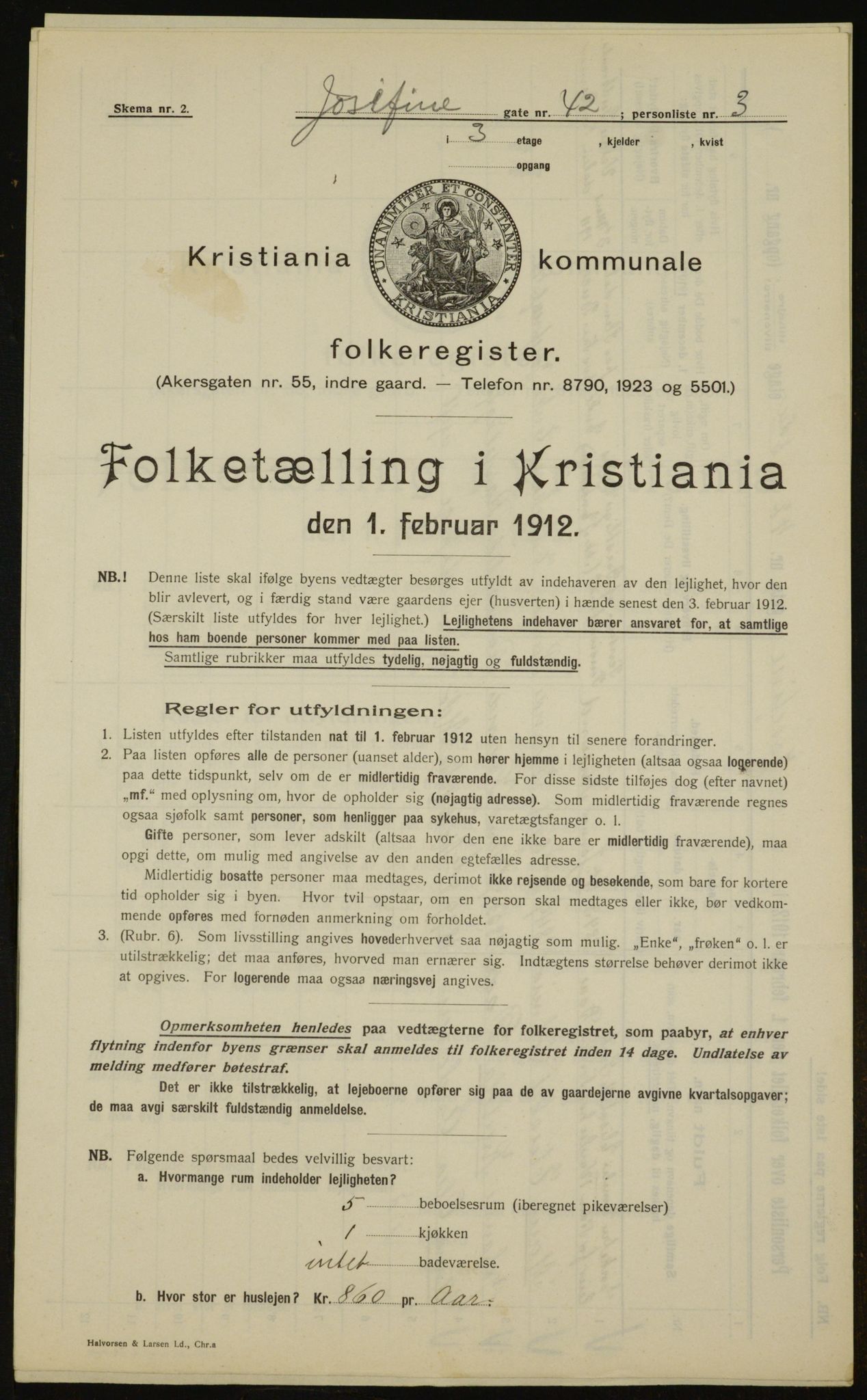 OBA, Kommunal folketelling 1.2.1912 for Kristiania, 1912, s. 47912