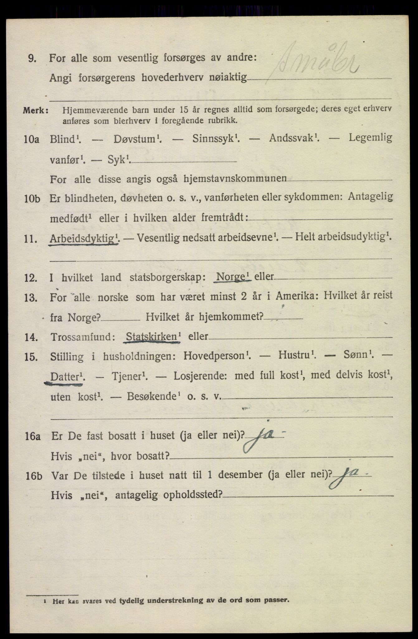 SAH, Folketelling 1920 for 0517 Sel herred, 1920, s. 825