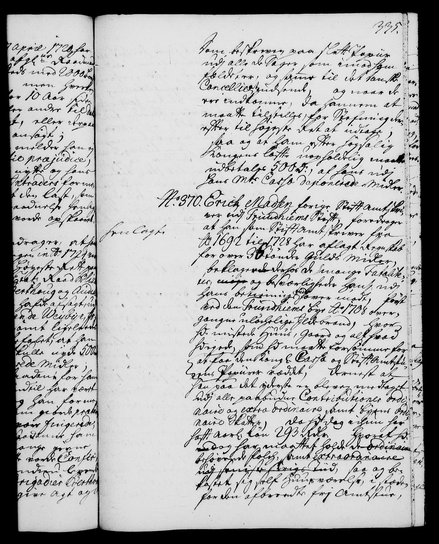 Rentekammeret, Kammerkanselliet, RA/EA-3111/G/Gh/Gha/L0013: Norsk ekstraktmemorialprotokoll (merket RK 53.58), 1731, s. 335