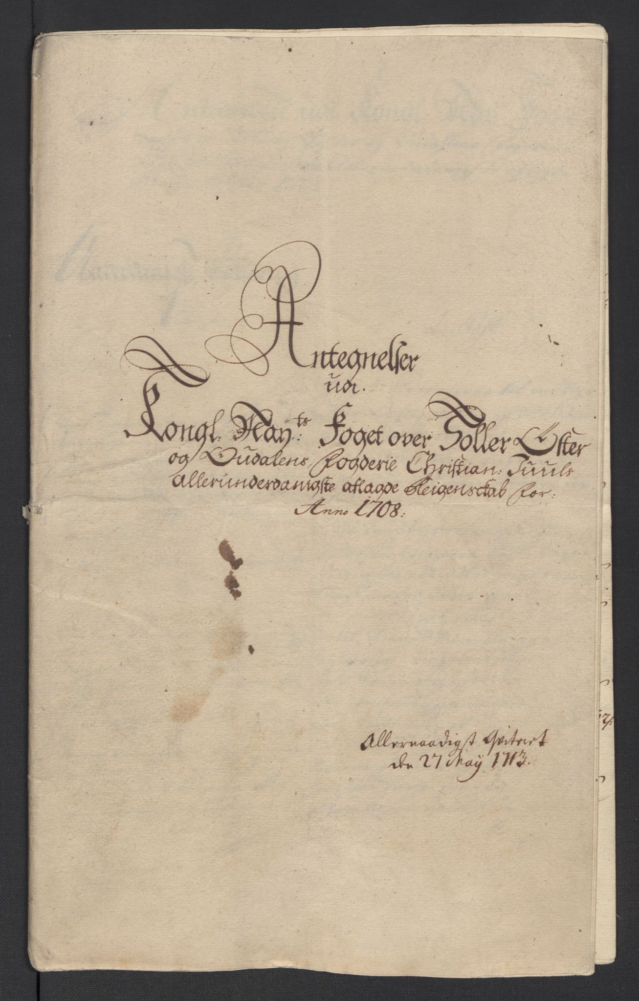 Rentekammeret inntil 1814, Reviderte regnskaper, Fogderegnskap, RA/EA-4092/R13/L0845: Fogderegnskap Solør, Odal og Østerdal, 1708, s. 270
