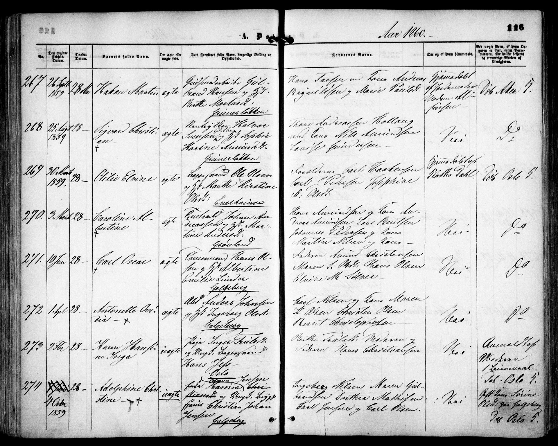 Grønland prestekontor Kirkebøker, SAO/A-10848/F/Fa/L0001: Ministerialbok nr. 1, 1859-1861, s. 116