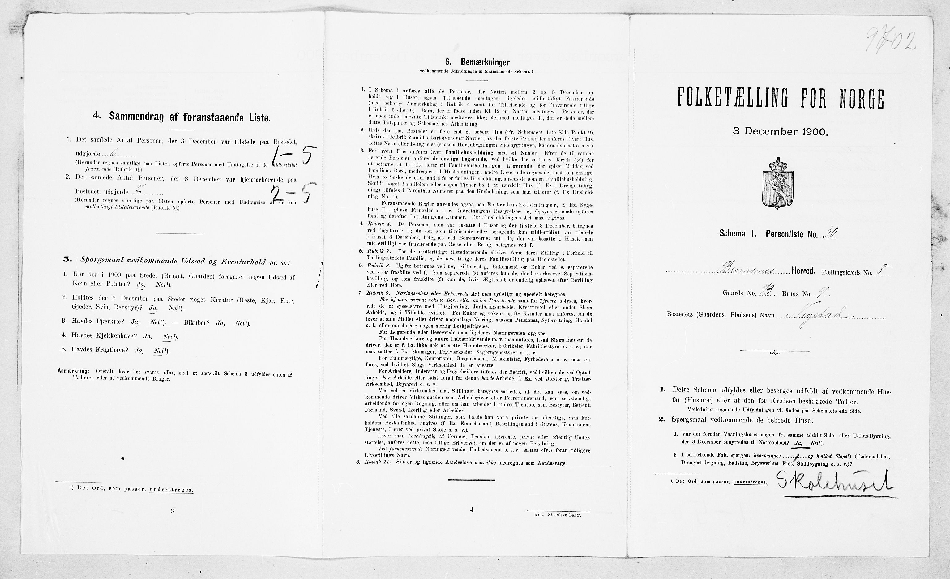 SAT, Folketelling 1900 for 1554 Bremsnes herred, 1900, s. 895