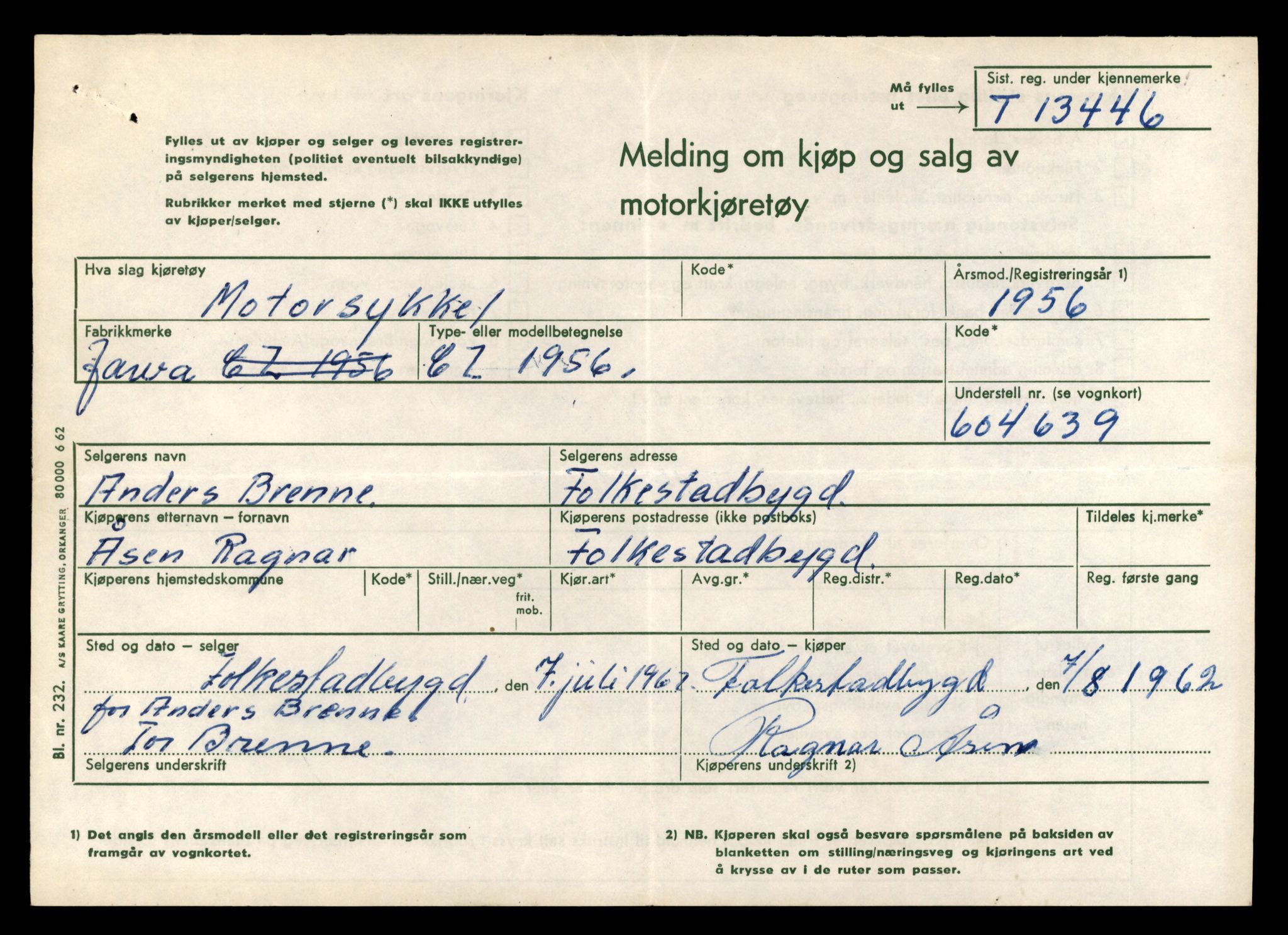Møre og Romsdal vegkontor - Ålesund trafikkstasjon, AV/SAT-A-4099/F/Fe/L0039: Registreringskort for kjøretøy T 13361 - T 13530, 1927-1998, s. 1455