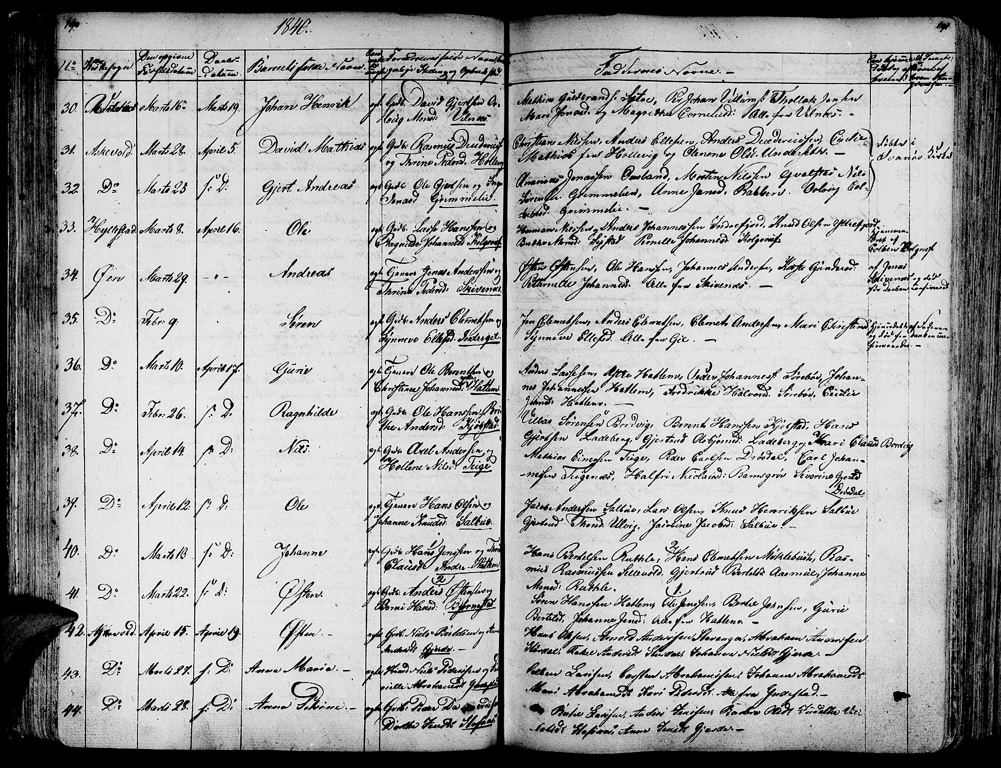 Askvoll sokneprestembete, AV/SAB-A-79501/H/Haa/Haaa/L0010: Ministerialbok nr. A 10, 1821-1844, s. 190-191