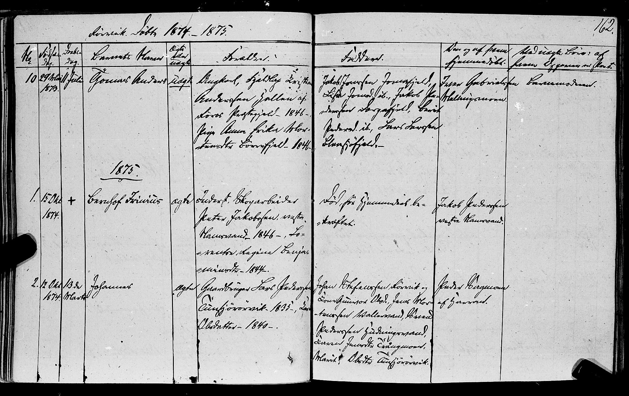 Ministerialprotokoller, klokkerbøker og fødselsregistre - Nord-Trøndelag, AV/SAT-A-1458/762/L0538: Ministerialbok nr. 762A02 /1, 1833-1879, s. 162