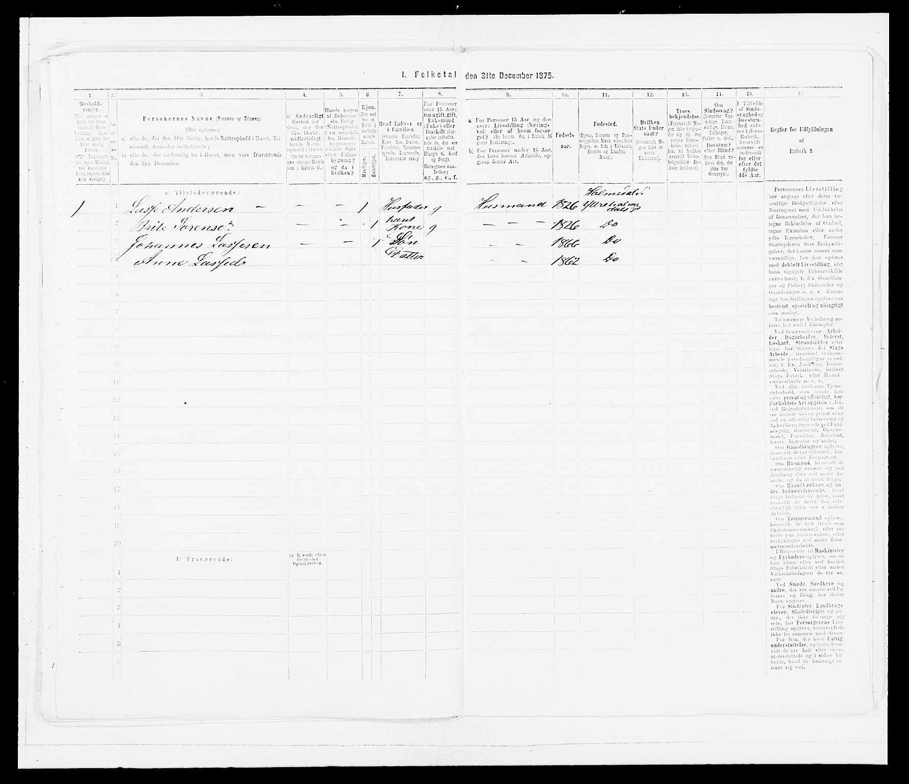 SAB, Folketelling 1875 for 1429P Ytre Holmedal prestegjeld, 1875, s. 331