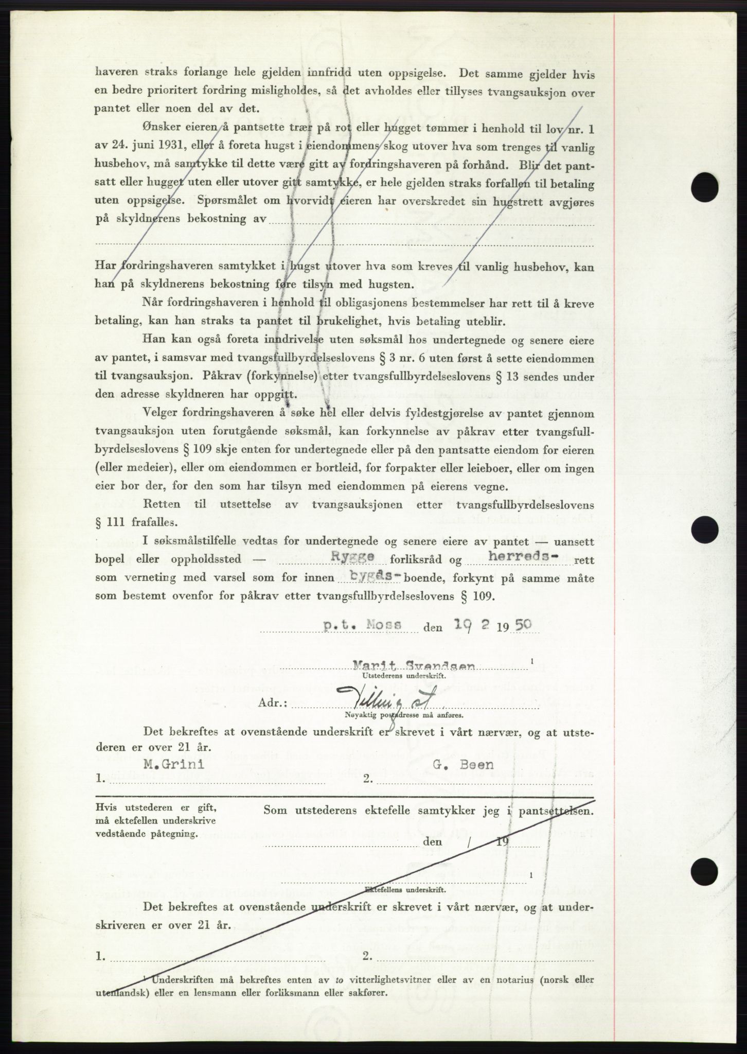 Moss sorenskriveri, SAO/A-10168: Pantebok nr. B23, 1949-1950, Dagboknr: 436/1950