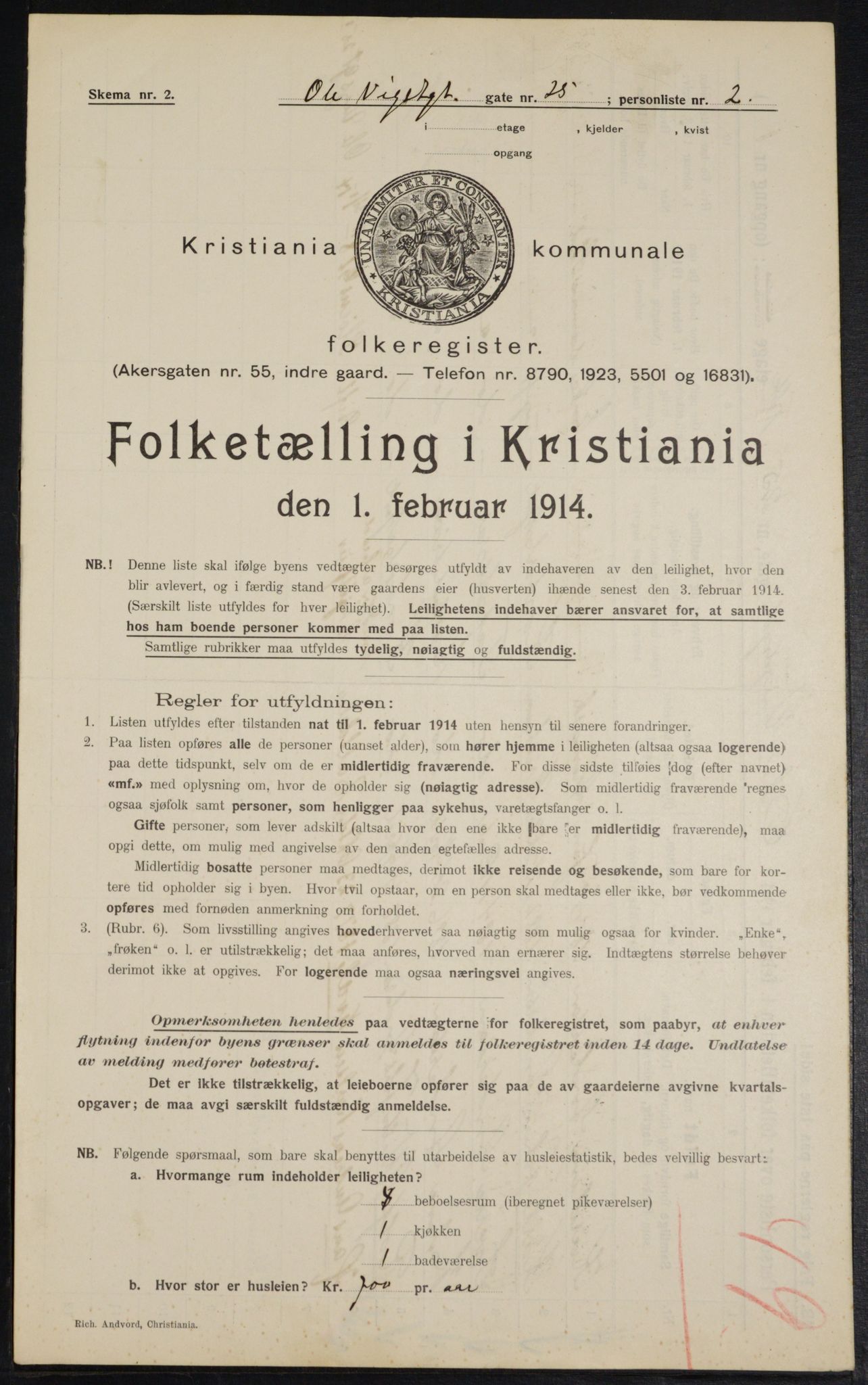 OBA, Kommunal folketelling 1.2.1914 for Kristiania, 1914, s. 75765