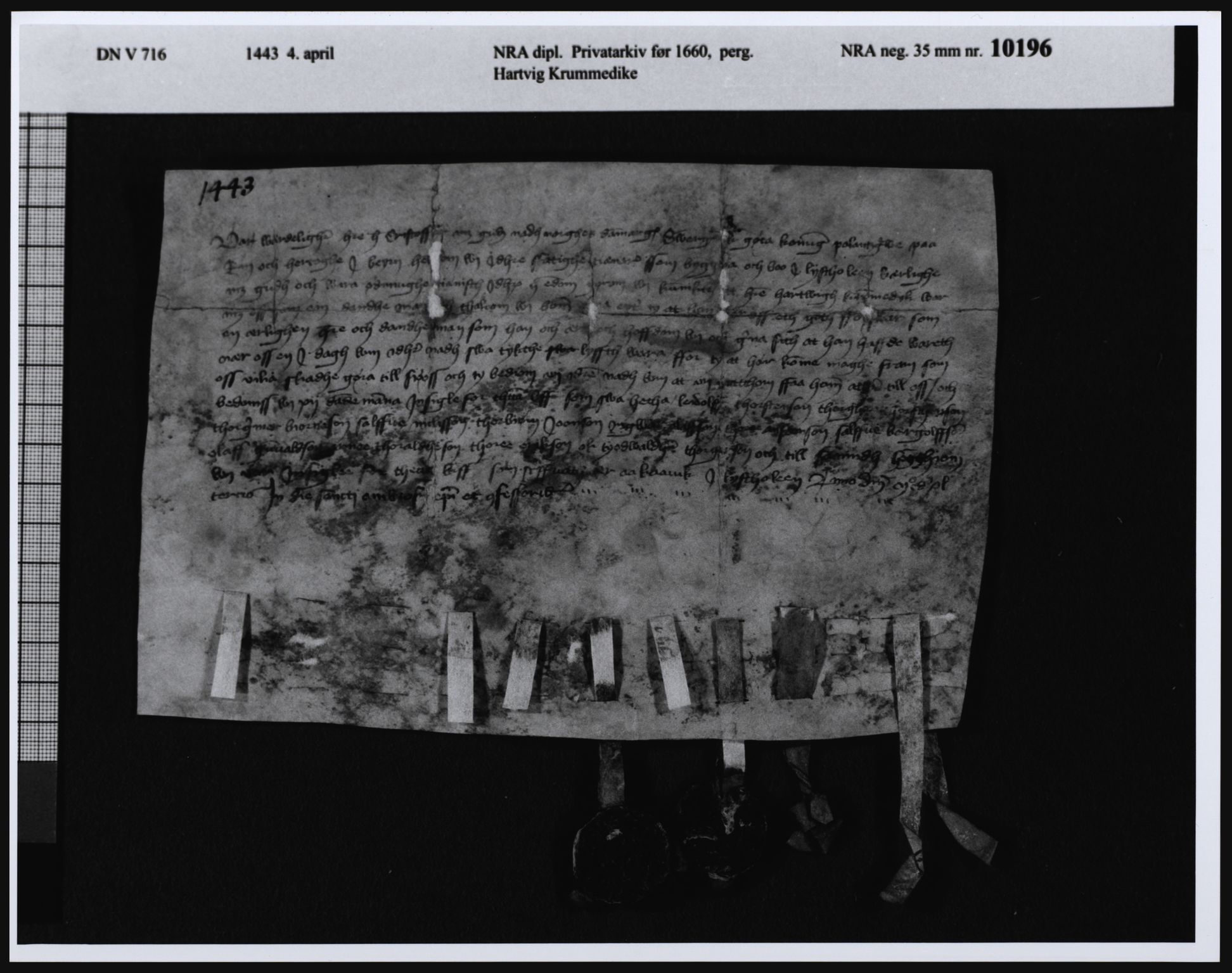 Riksarkivets diplomsamling, AV/RA-EA-5965/F21/F21c/F21ce/L0002: Dokumenter, 1443-1474, s. 1