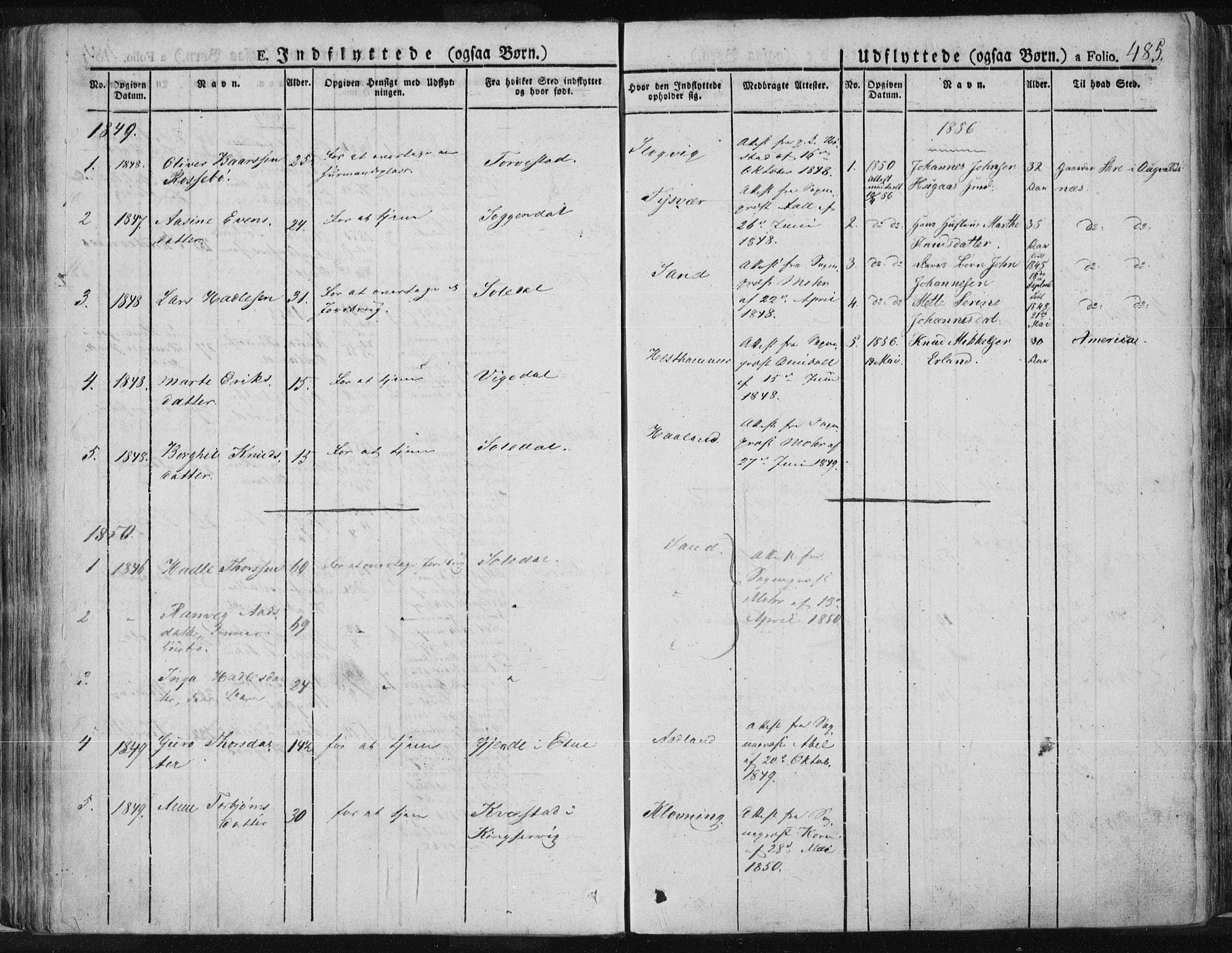 Tysvær sokneprestkontor, AV/SAST-A -101864/H/Ha/Haa/L0001: Ministerialbok nr. A 1.2, 1831-1856, s. 485