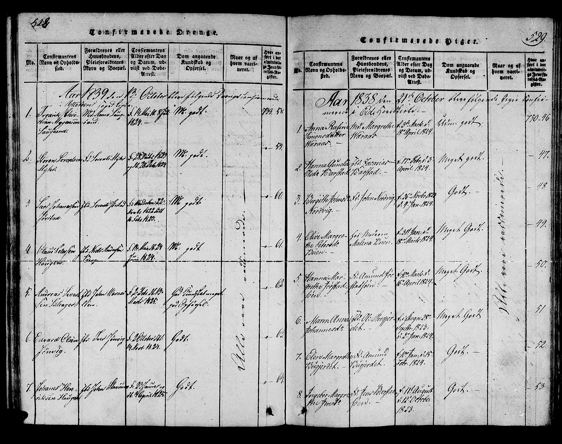 Ministerialprotokoller, klokkerbøker og fødselsregistre - Nord-Trøndelag, AV/SAT-A-1458/722/L0217: Ministerialbok nr. 722A04, 1817-1842, s. 528-529