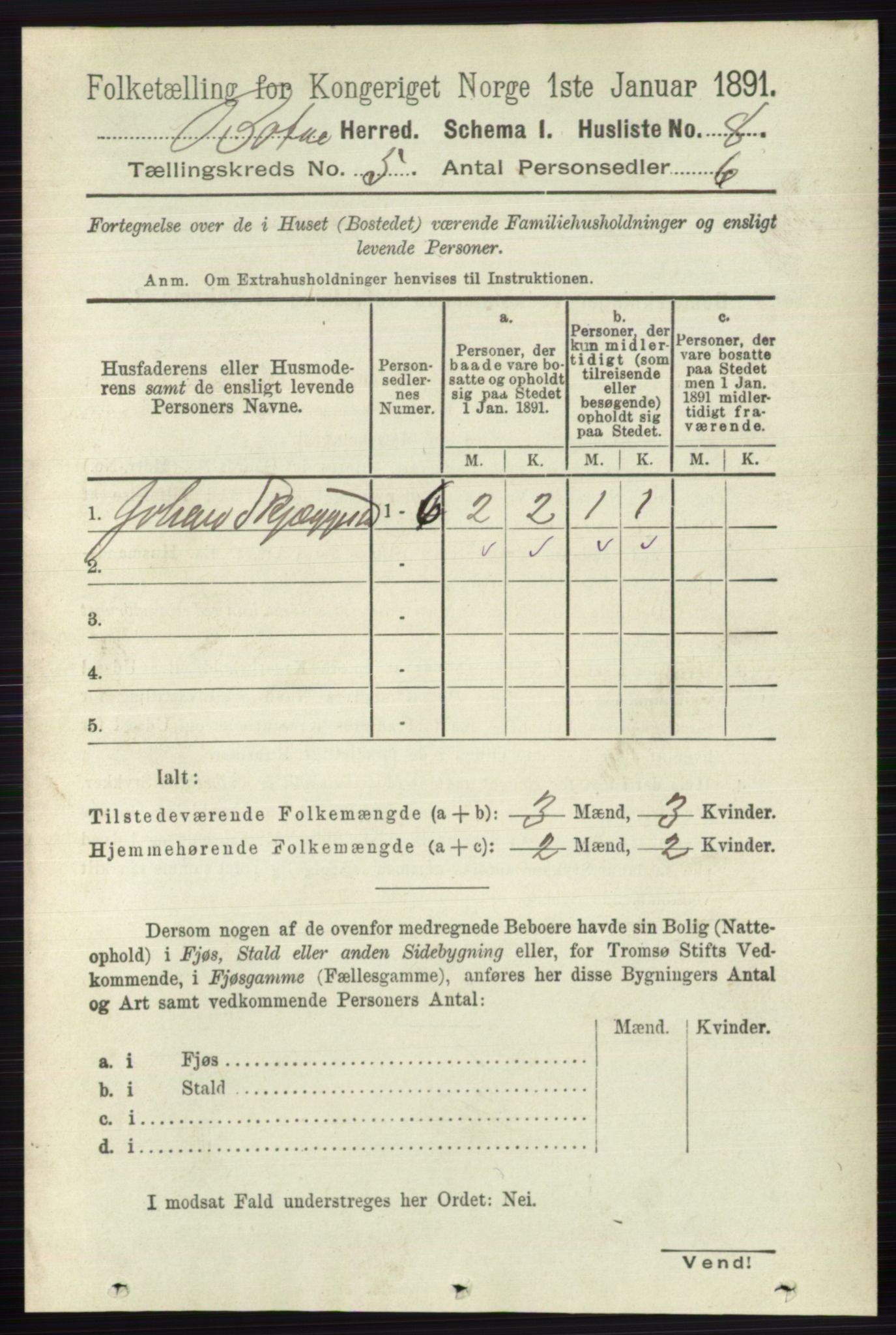 RA, Folketelling 1891 for 0715 Botne herred, 1891, s. 1906