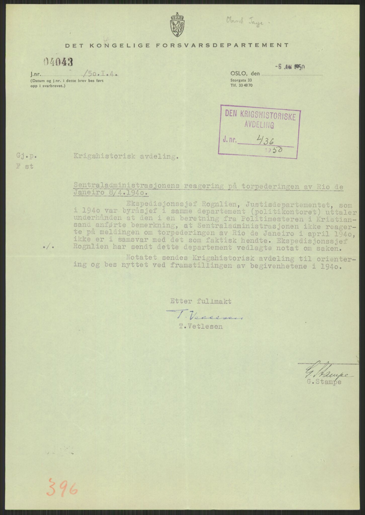 Forsvaret, Forsvarets krigshistoriske avdeling, AV/RA-RAFA-2017/Y/Yb/L0096: II-C-11-335-394  -  3. Divisjon., 1940, s. 1945