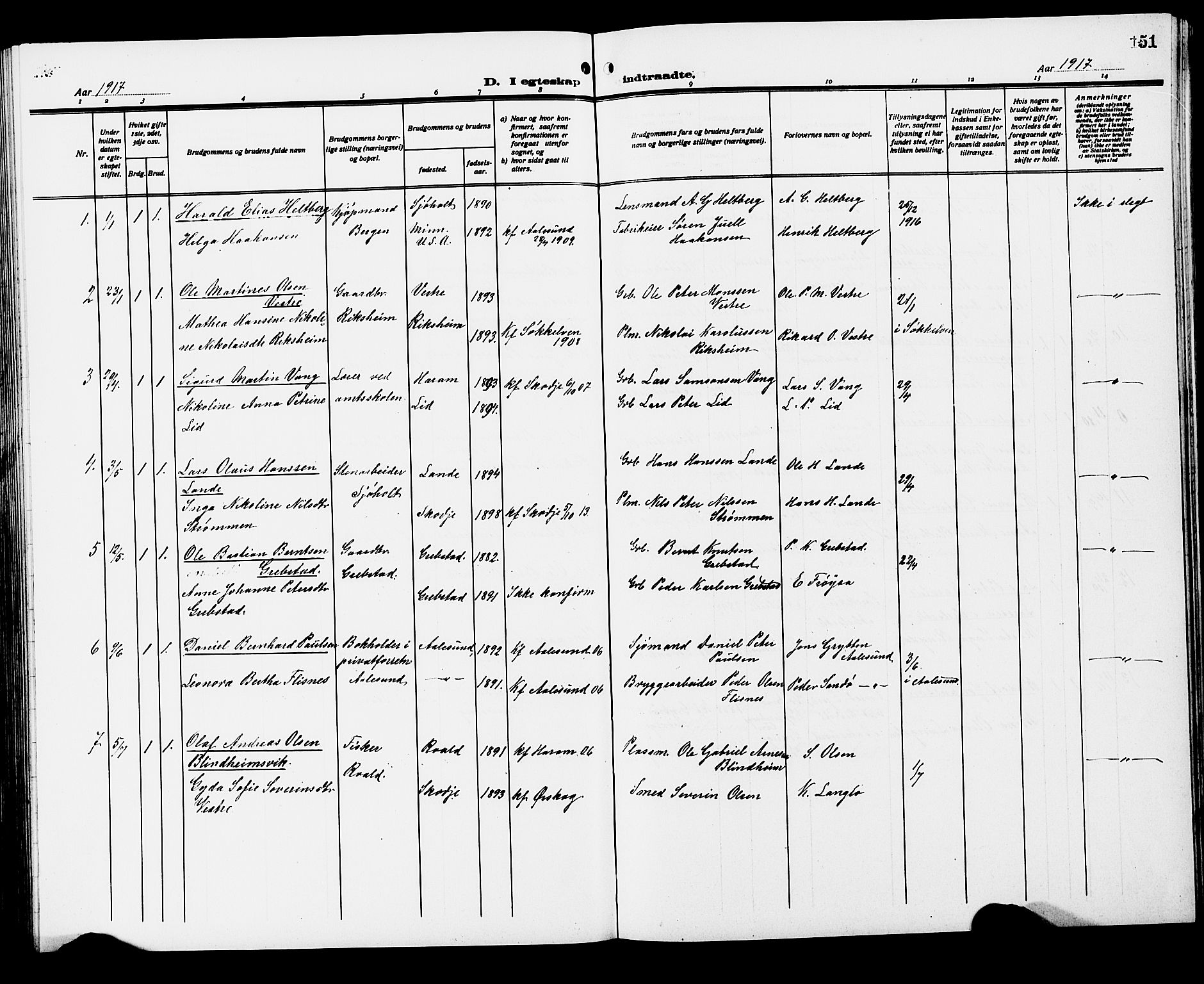 Ministerialprotokoller, klokkerbøker og fødselsregistre - Møre og Romsdal, SAT/A-1454/522/L0328: Klokkerbok nr. 522C07, 1909-1925, s. 151