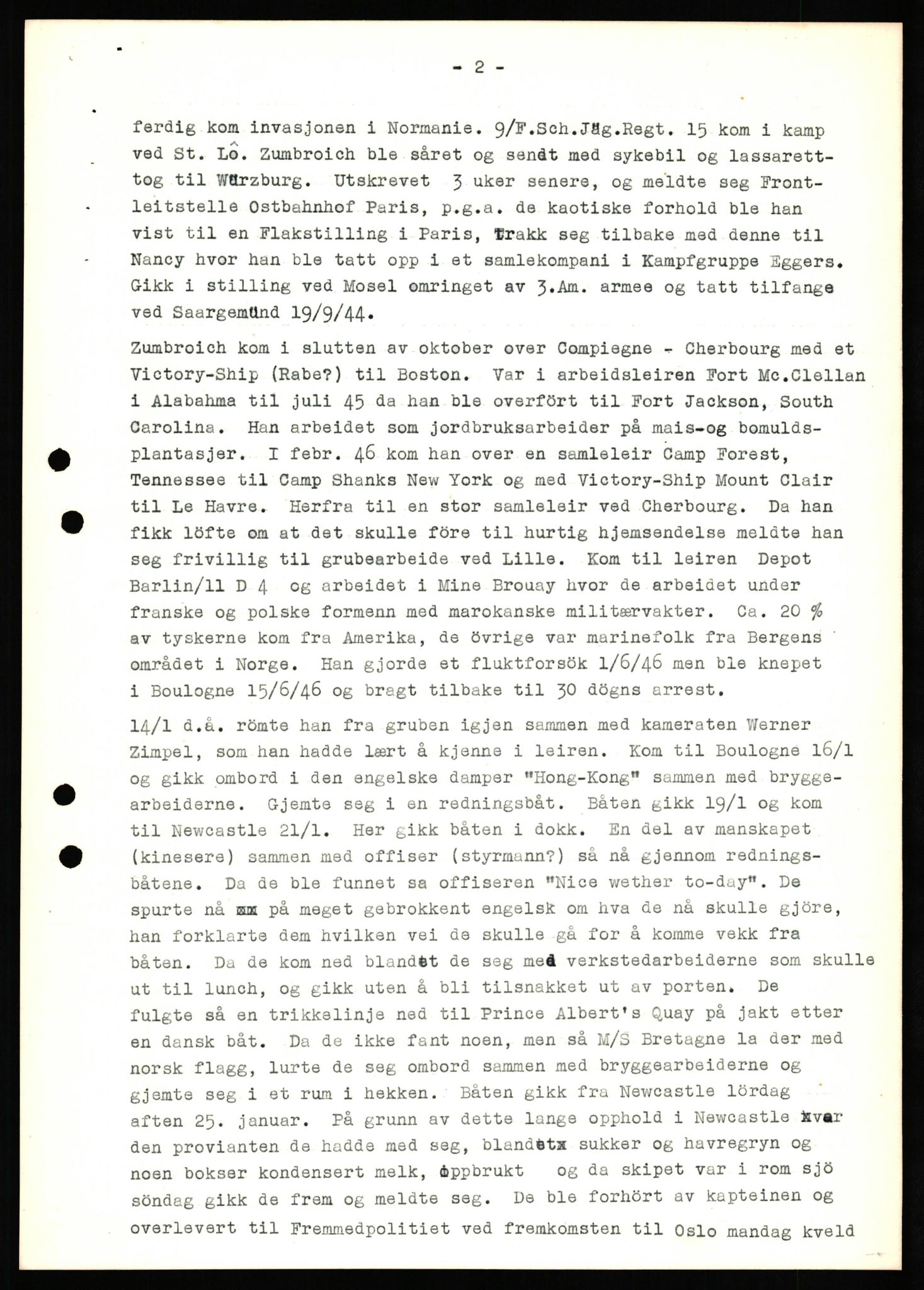 Forsvaret, Forsvarets overkommando II, AV/RA-RAFA-3915/D/Db/L0037: CI Questionaires. Tyske okkupasjonsstyrker i Norge. Tyskere., 1945-1946, s. 486