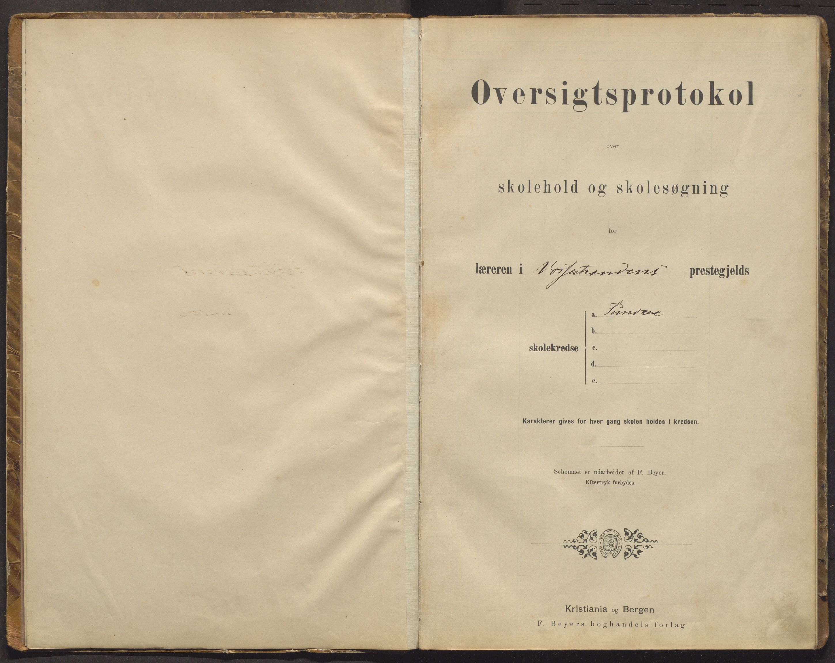 Vossestrand kommune. Barneskulane , IKAH/1236-231/F/Ff/L0002: Skuleprotokoll for Sundve krins, 1892-1918