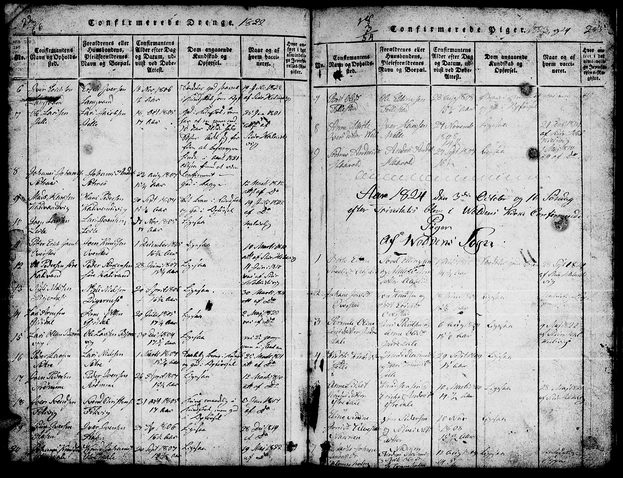 Ministerialprotokoller, klokkerbøker og fødselsregistre - Møre og Romsdal, SAT/A-1454/511/L0155: Klokkerbok nr. 511C01, 1817-1829, s. 255