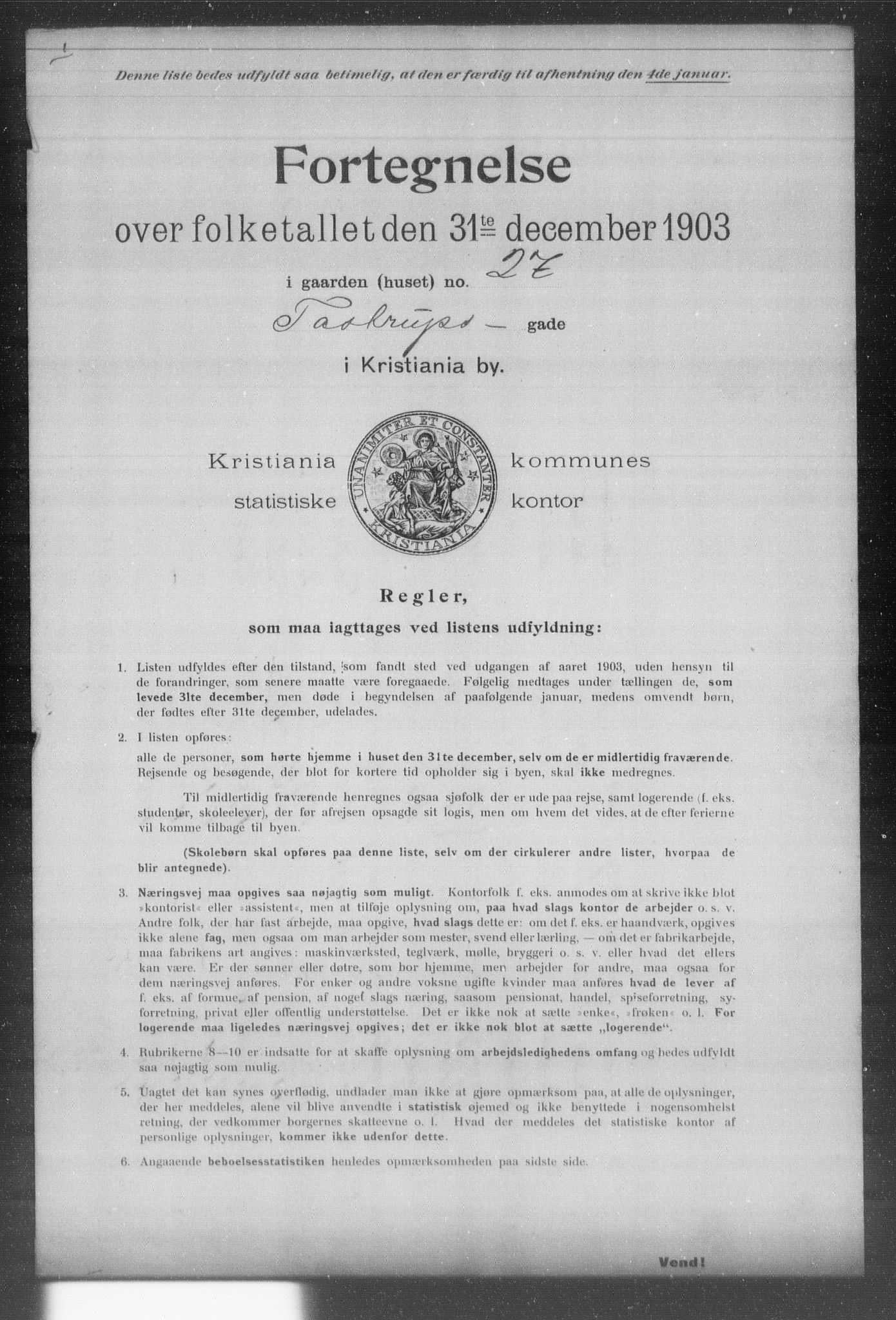 OBA, Kommunal folketelling 31.12.1903 for Kristiania kjøpstad, 1903, s. 22222