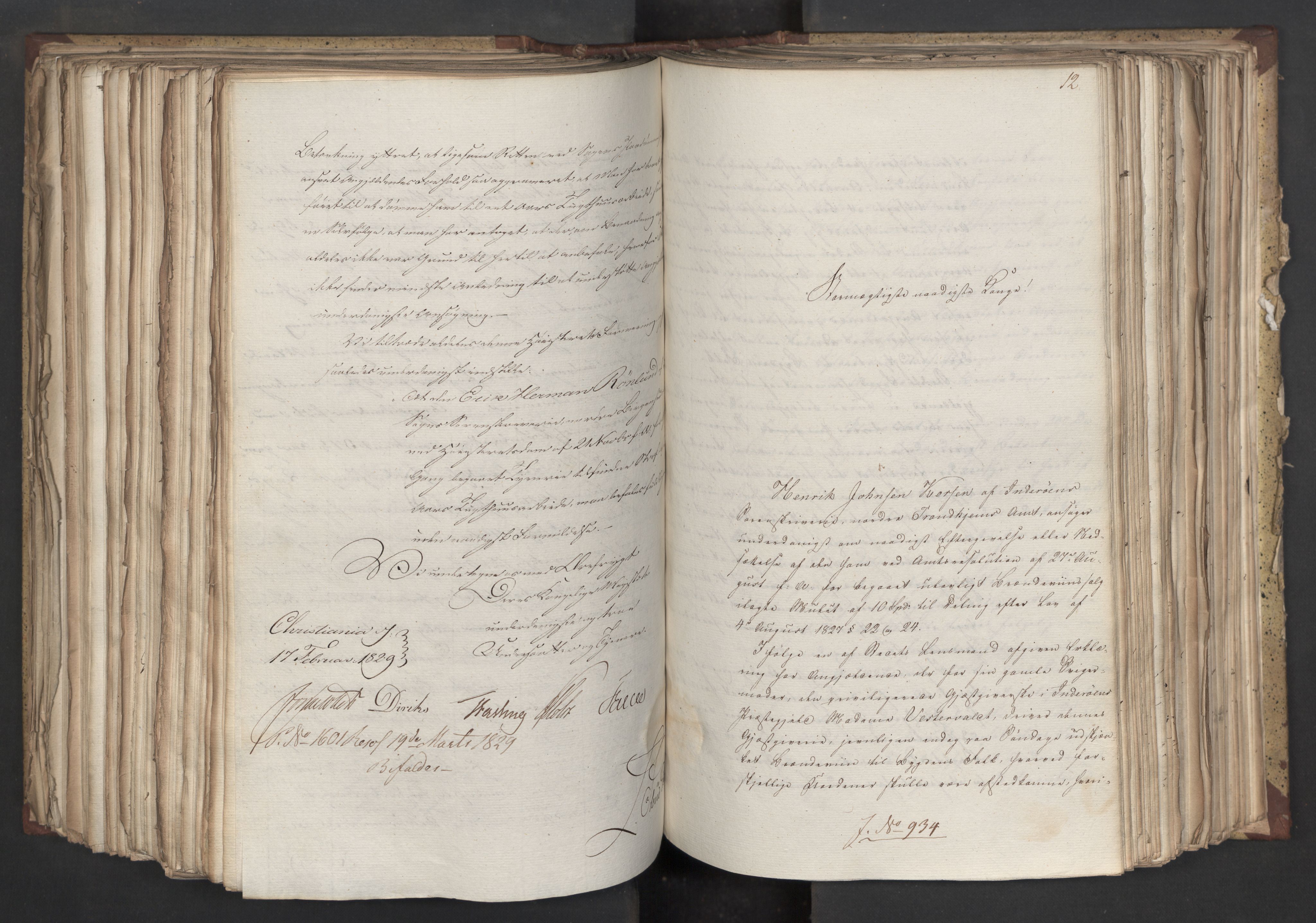 Statsrådsavdelingen i Stockholm, AV/RA-S-1003/D/Da/L0058: Regjeringsinnstillinger nr. 808-1073, 1829, s. 413