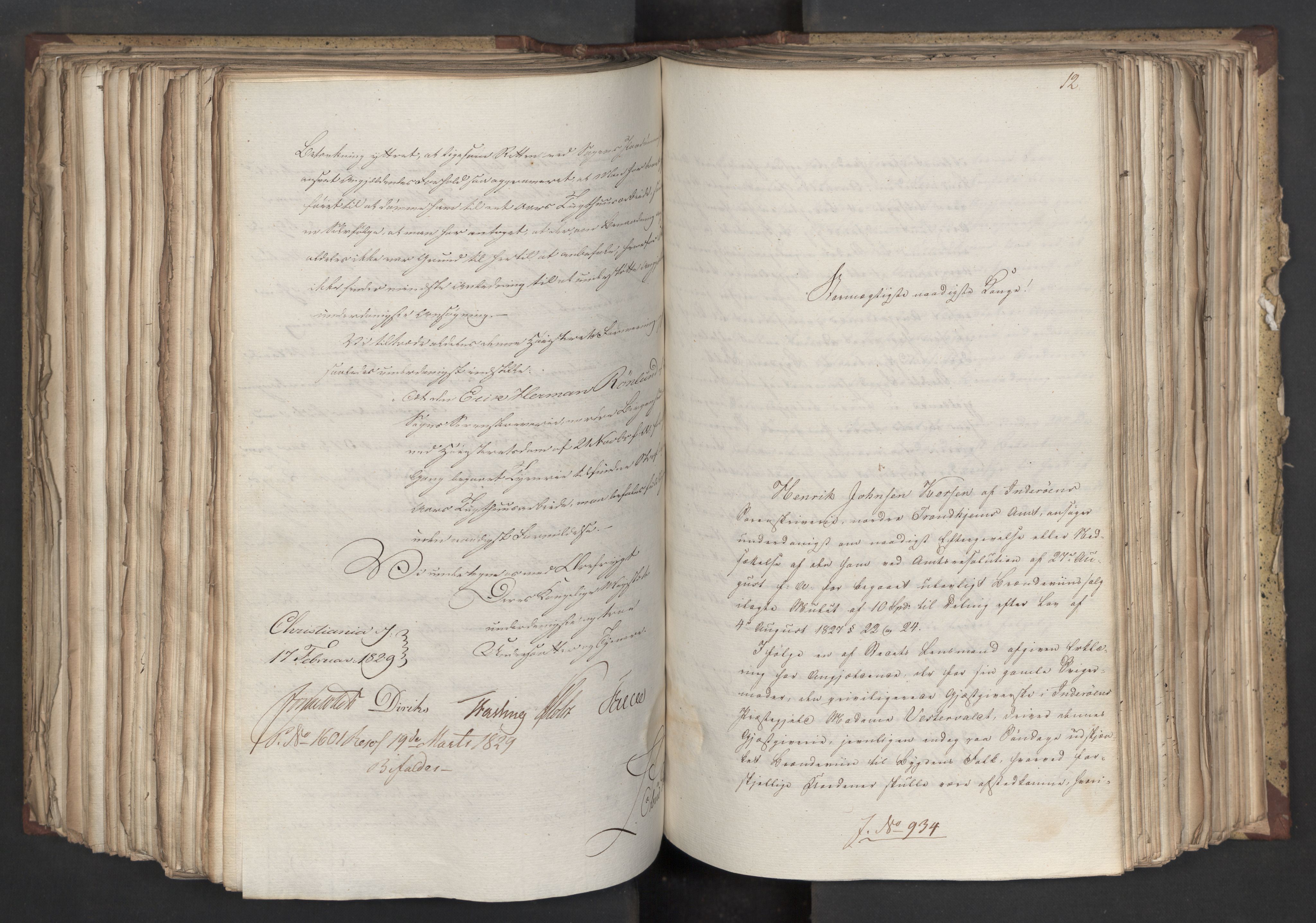 Statsrådsavdelingen i Stockholm, RA/S-1003/D/Da/L0058: Regjeringsinnstillinger nr. 808-1073, 1829, s. 413