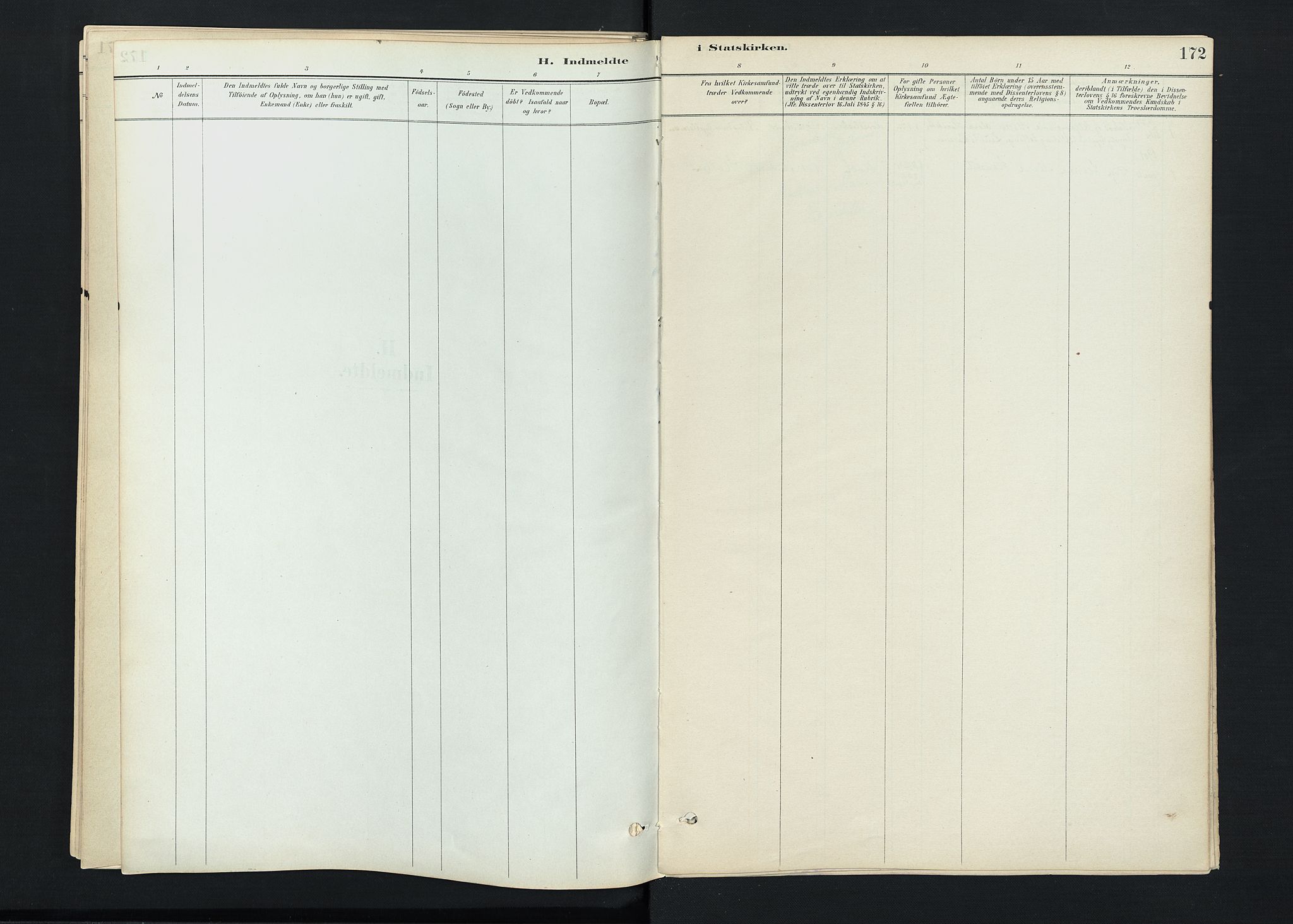 Stokke kirkebøker, AV/SAKO-A-320/F/Fc/L0001: Ministerialbok nr. III 1, 1884-1910, s. 172