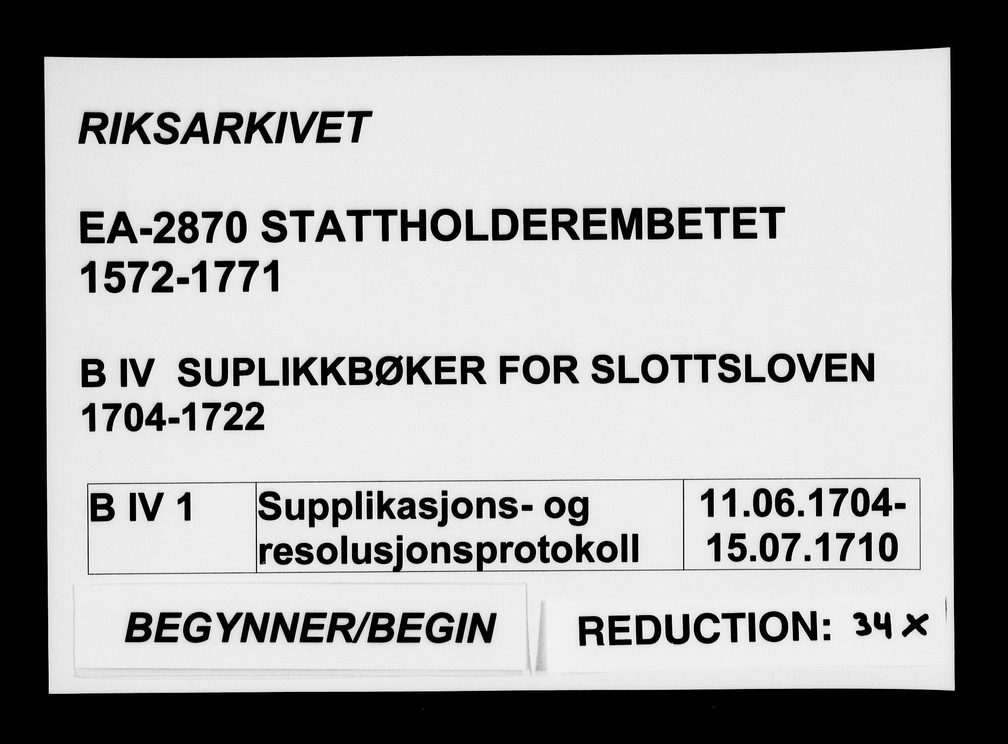 Stattholderembetet 1572-1771, AV/RA-EA-2870/Ag/L0001: Supplikasjons- og resolusjonsprotokoll, 1704-1710