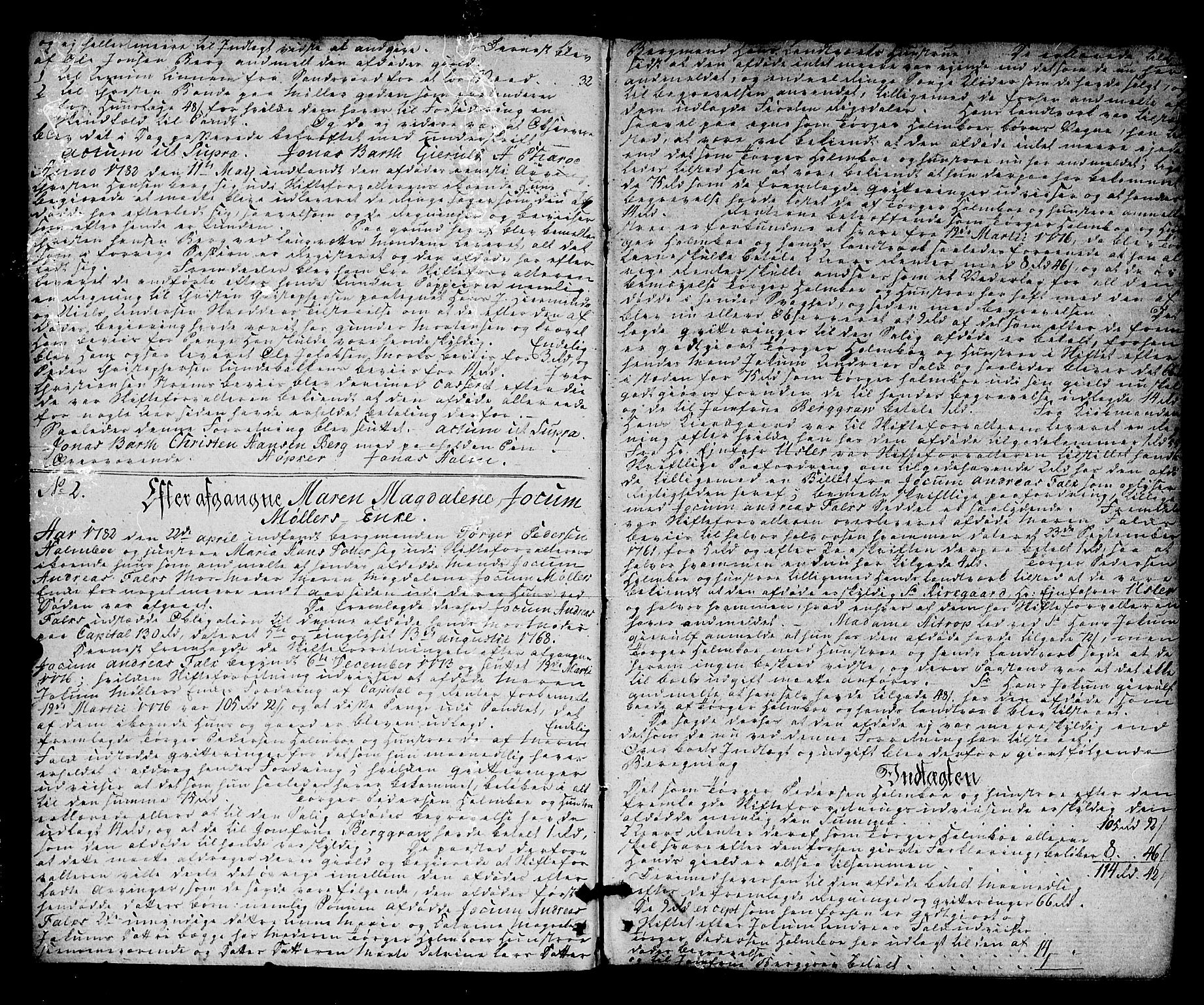 Kongsberg byfogd, SAKO/A-84/H/Hb/L0011: Skifteprotokoll, 1782-1789, s. 1b-2a