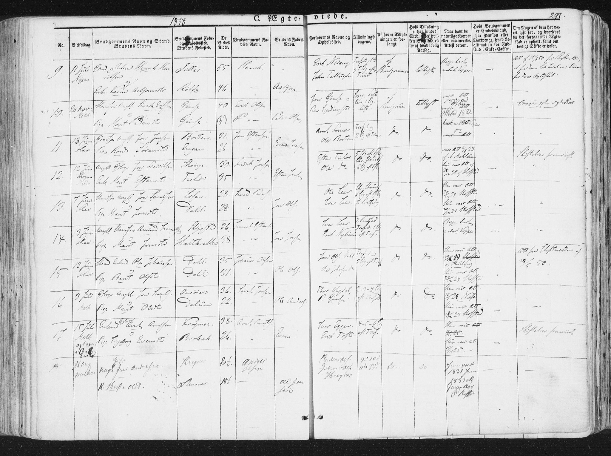 Ministerialprotokoller, klokkerbøker og fødselsregistre - Sør-Trøndelag, SAT/A-1456/691/L1074: Ministerialbok nr. 691A06, 1842-1852, s. 297