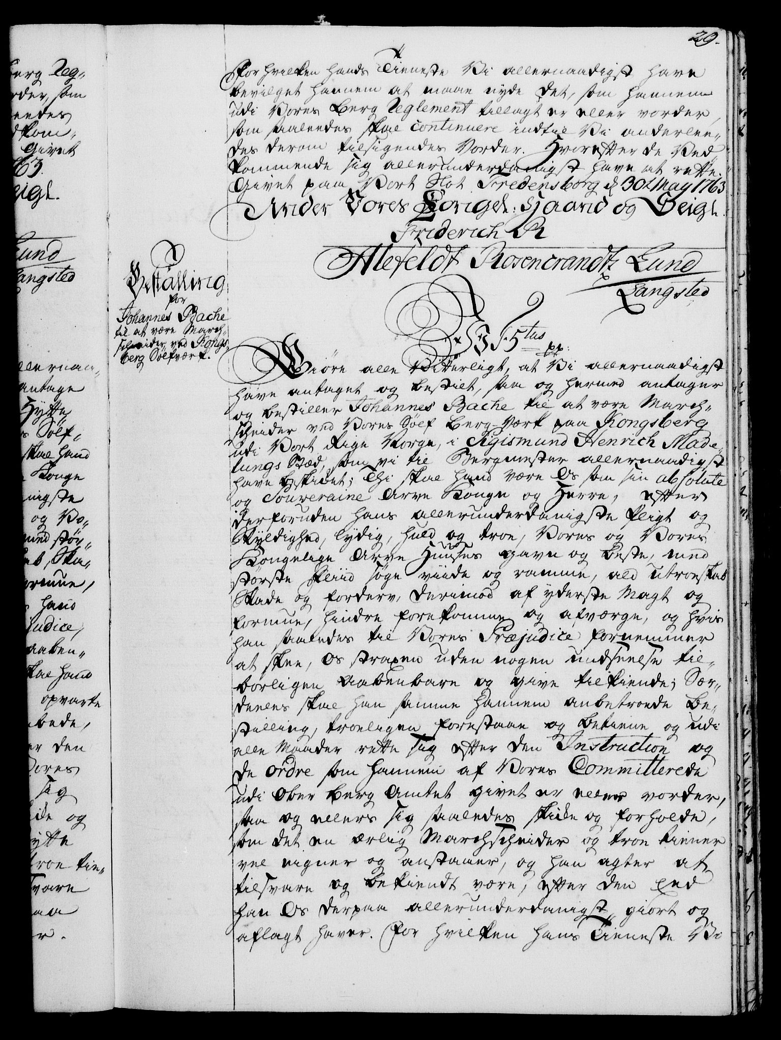 Rentekammeret, Kammerkanselliet, RA/EA-3111/G/Gg/Gge/L0004: Norsk bestallingsprotokoll med register (merket RK 53.28), 1762-1771, s. 29