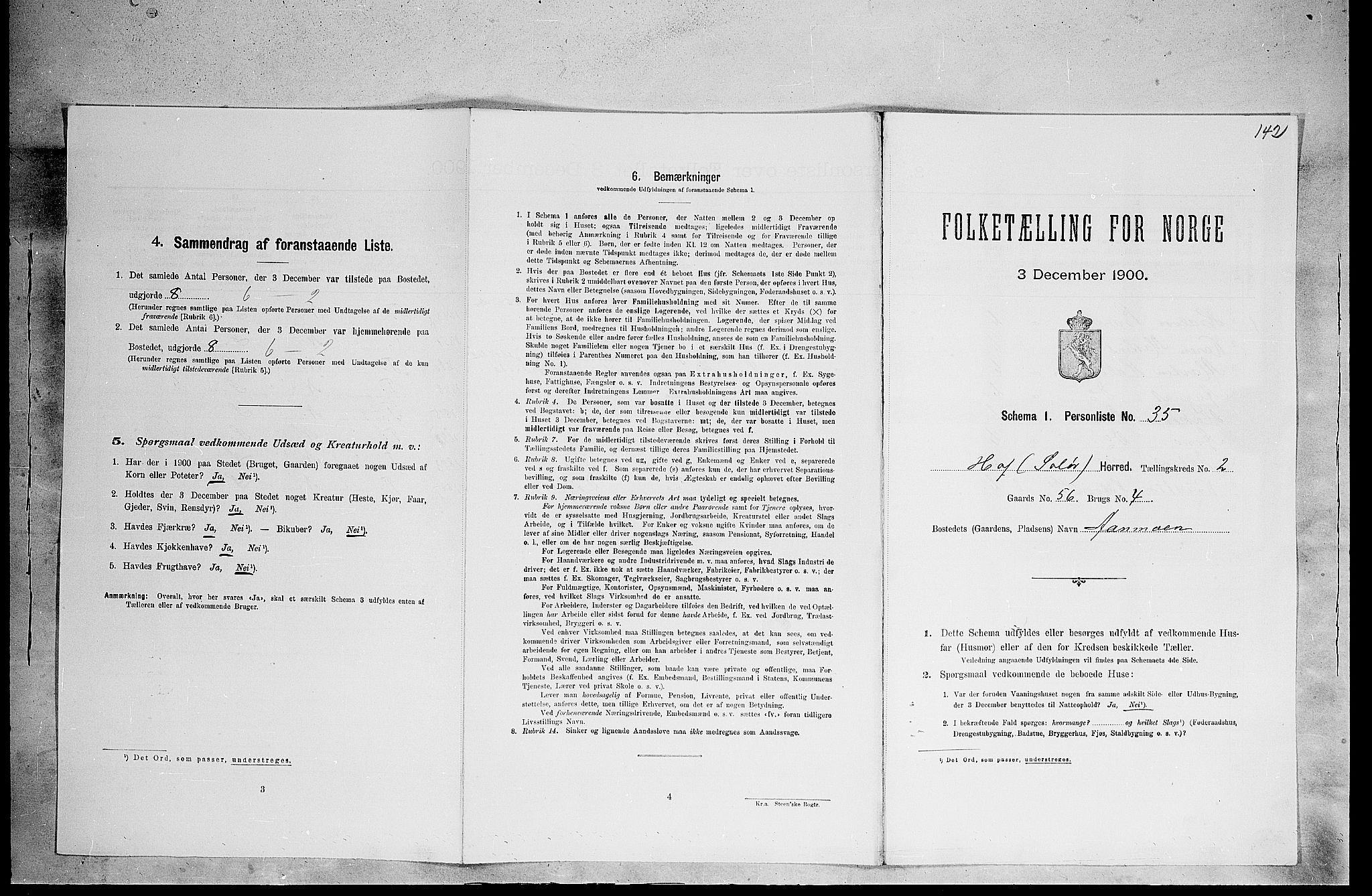 SAH, Folketelling 1900 for 0424 Hof herred, 1900, s. 362