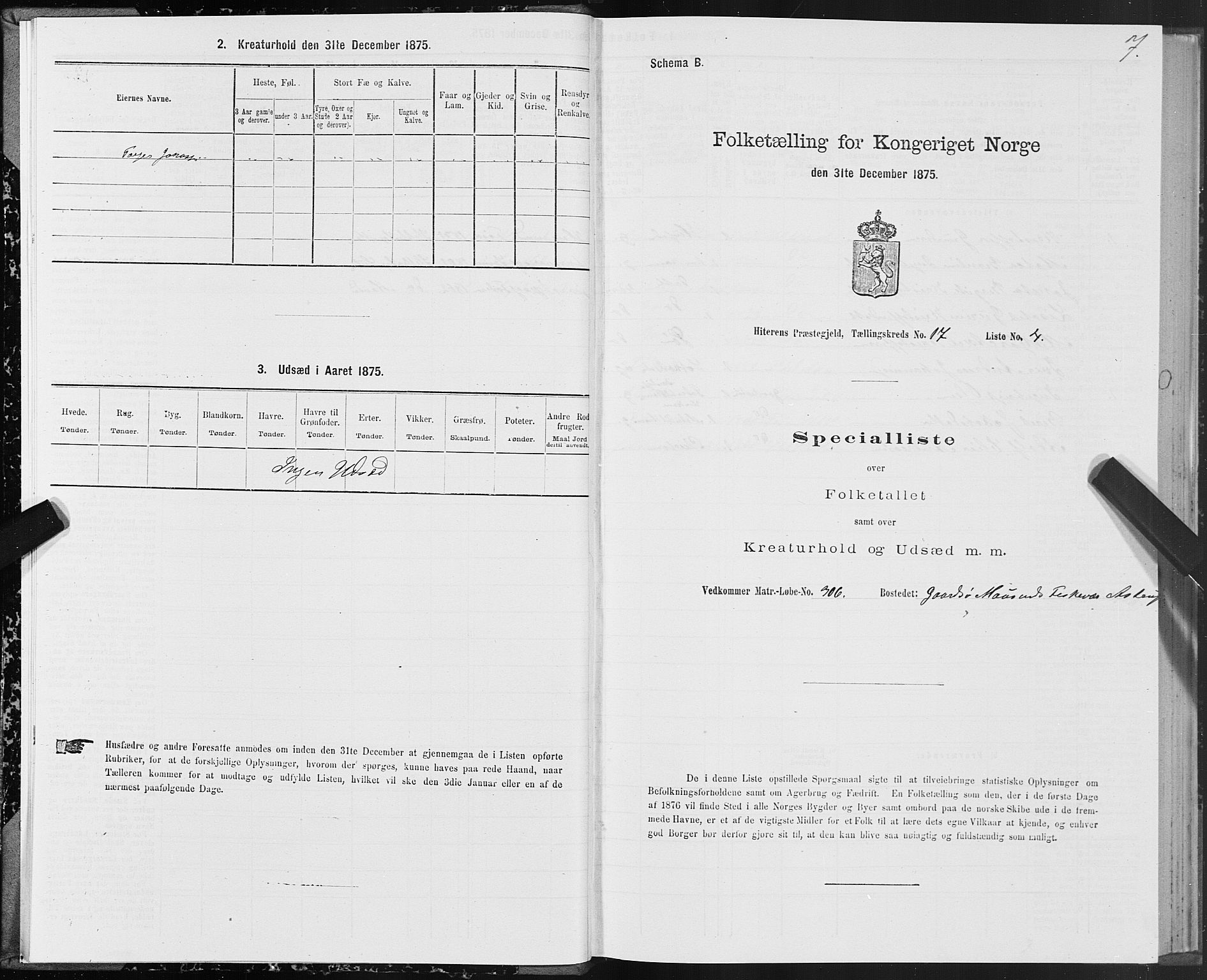 SAT, Folketelling 1875 for 1617P Hitra prestegjeld, 1875, s. 9007