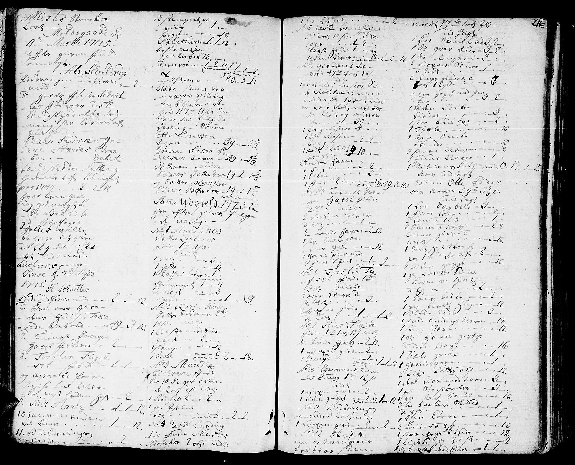 Romsdal sorenskriveri, AV/SAT-A-4149/1/3/3A/L0010: Skifteprotokoll, 1774-1782, s. 215b-216a