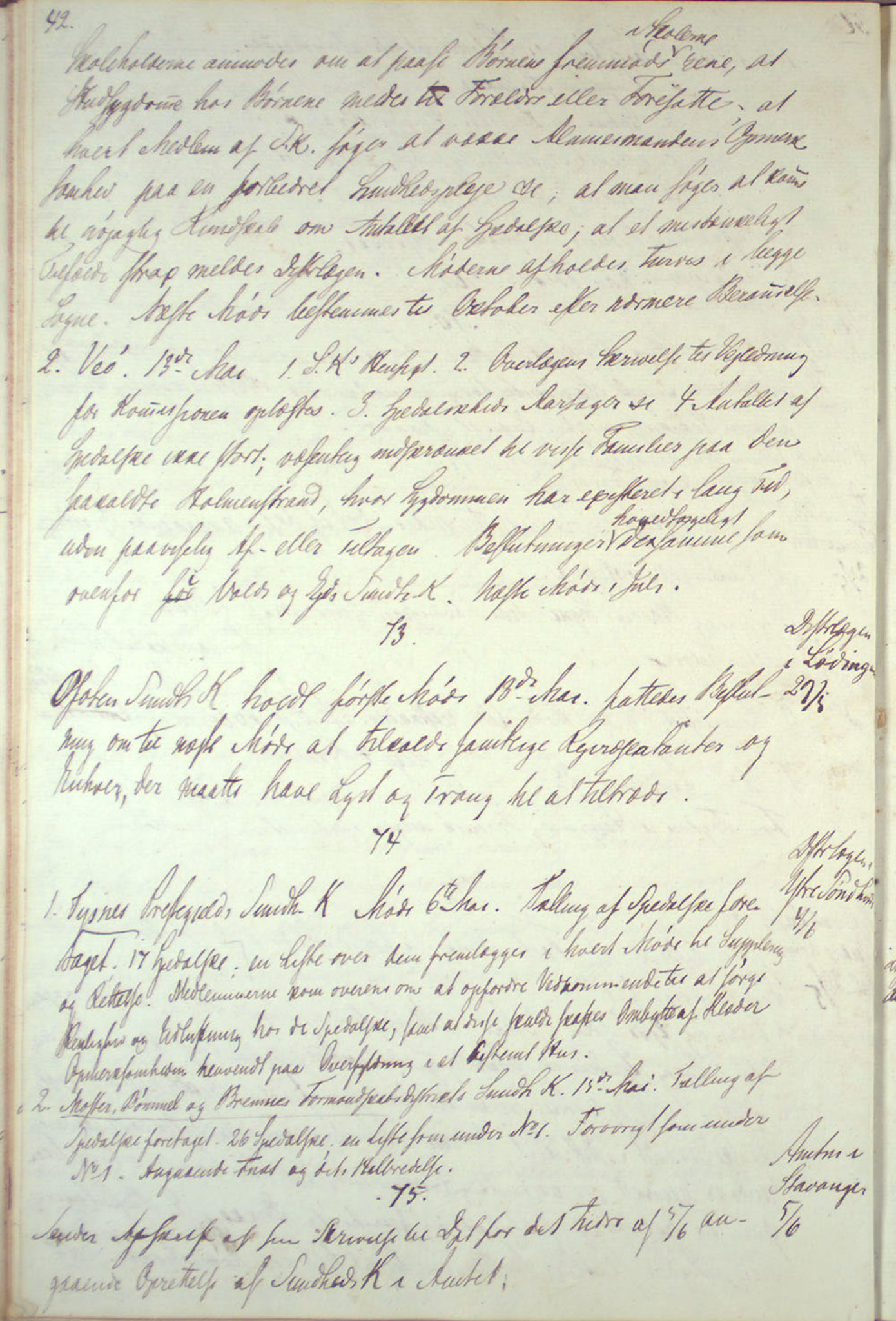 Lepraarkiver - Overlegen for den spedalske sykdom, AV/SAB-A-61001/B.c/L0001: Journal, 1854-1859, s. 42
