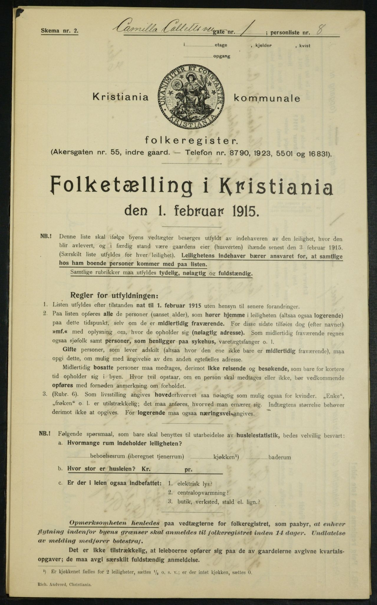 OBA, Kommunal folketelling 1.2.1915 for Kristiania, 1915, s. 11602