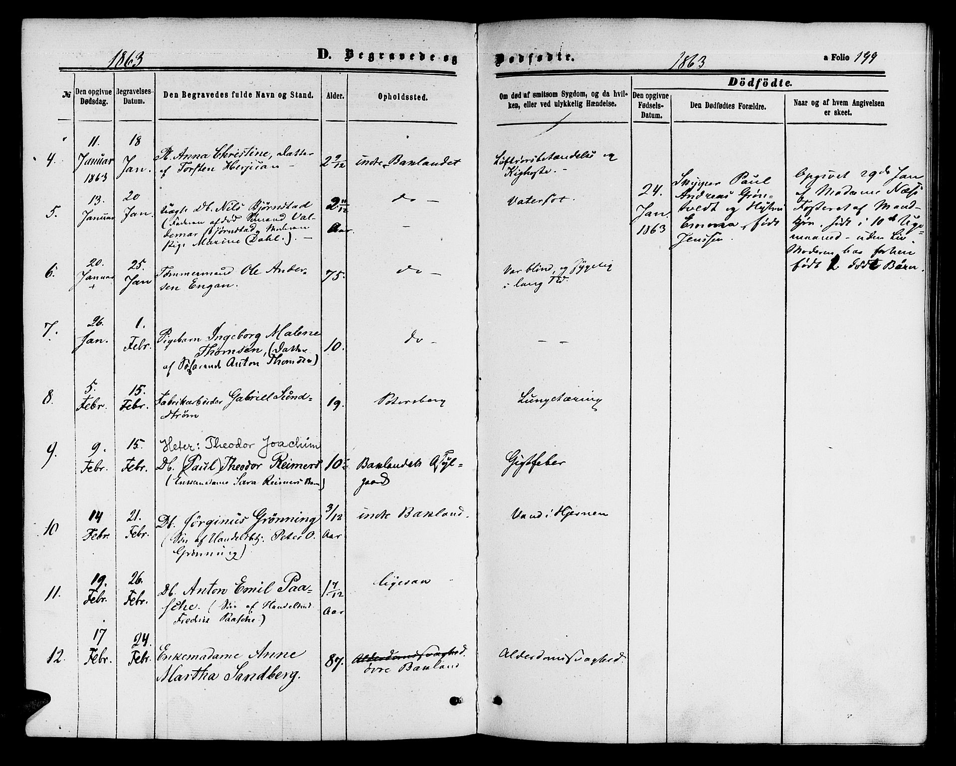 Ministerialprotokoller, klokkerbøker og fødselsregistre - Sør-Trøndelag, SAT/A-1456/604/L0185: Ministerialbok nr. 604A06, 1861-1865, s. 199