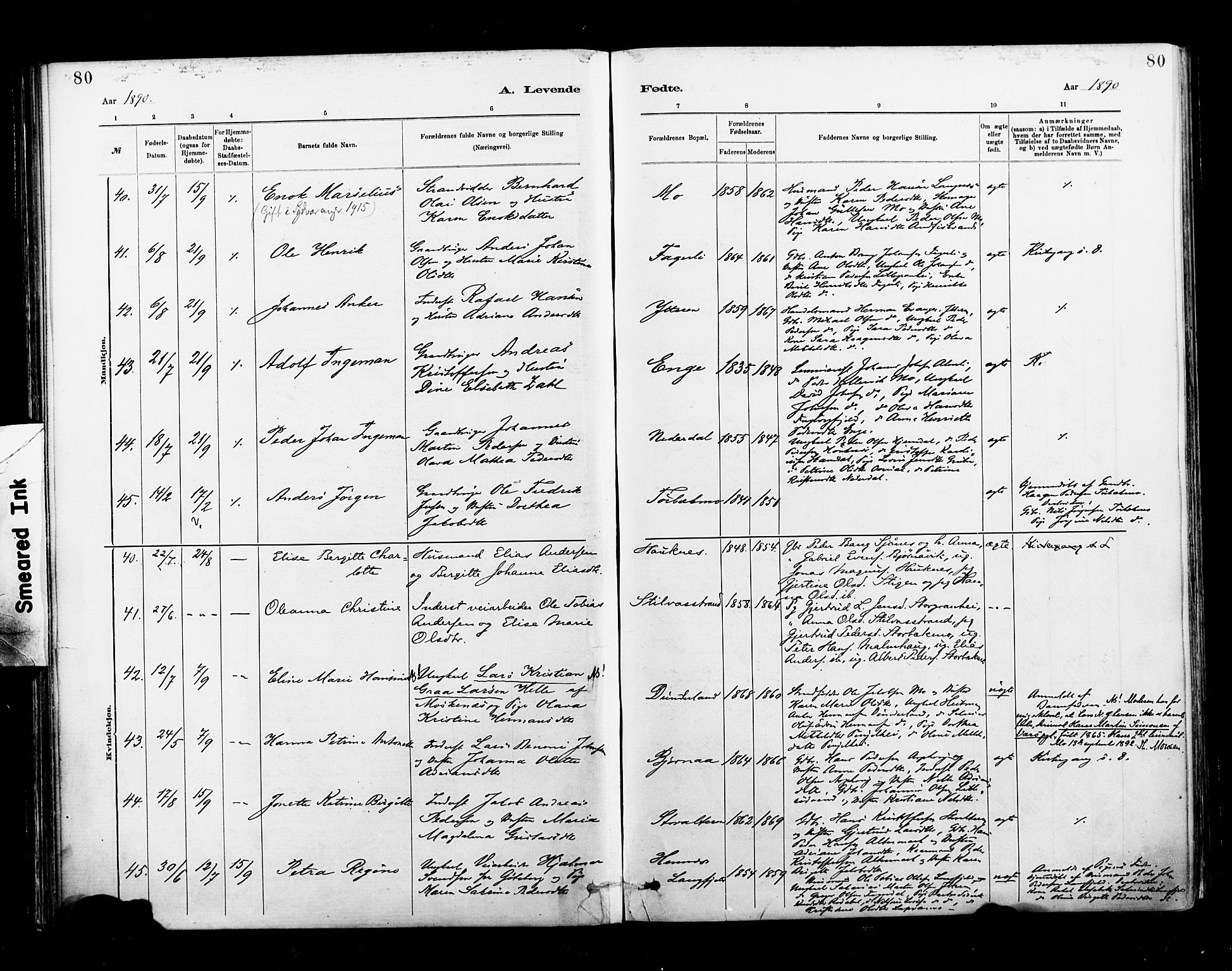Ministerialprotokoller, klokkerbøker og fødselsregistre - Nordland, AV/SAT-A-1459/827/L0400: Ministerialbok nr. 827A12, 1883-1903, s. 80