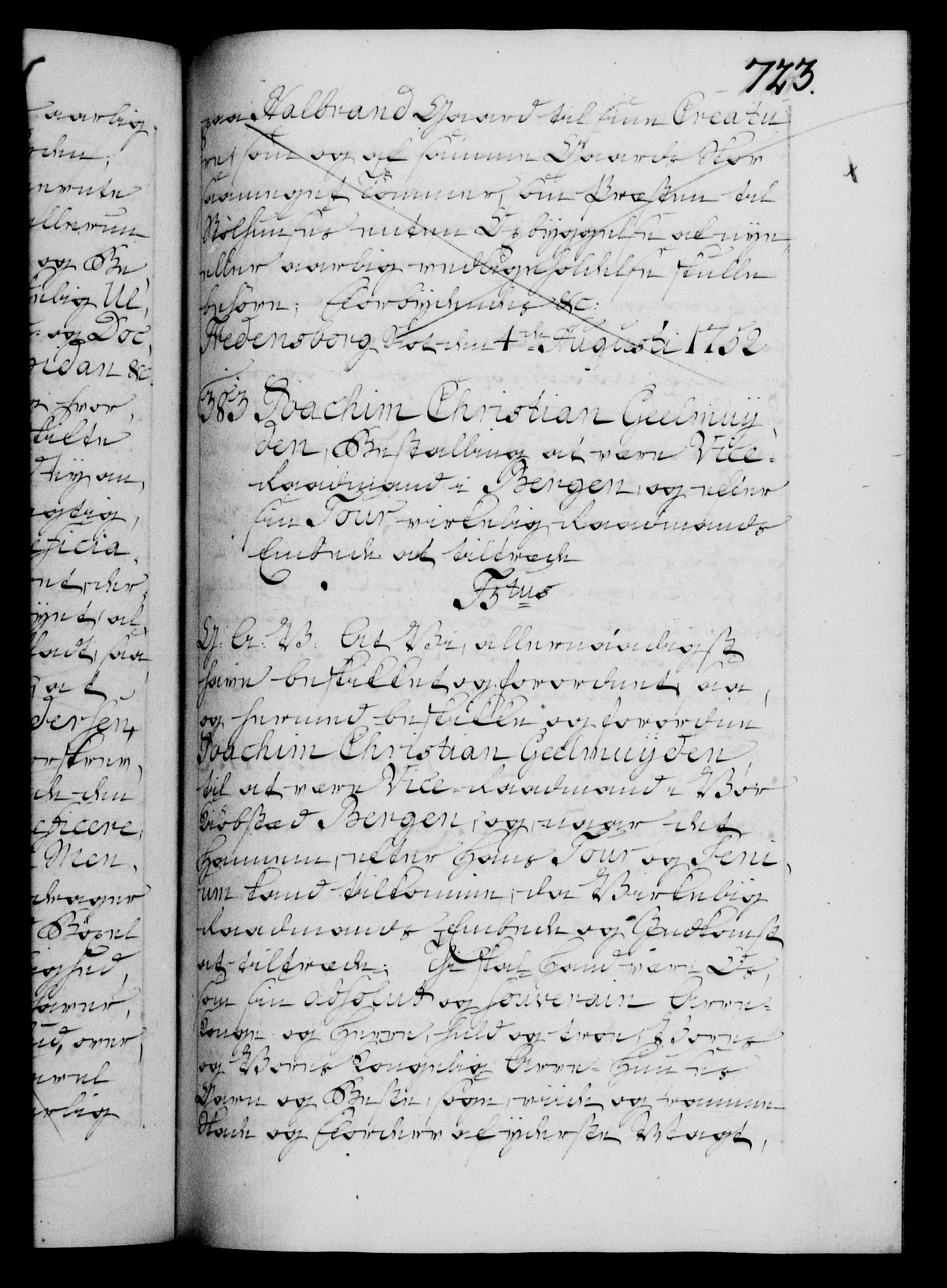 Danske Kanselli 1572-1799, AV/RA-EA-3023/F/Fc/Fca/Fcaa/L0037: Norske registre, 1751-1752, s. 723a
