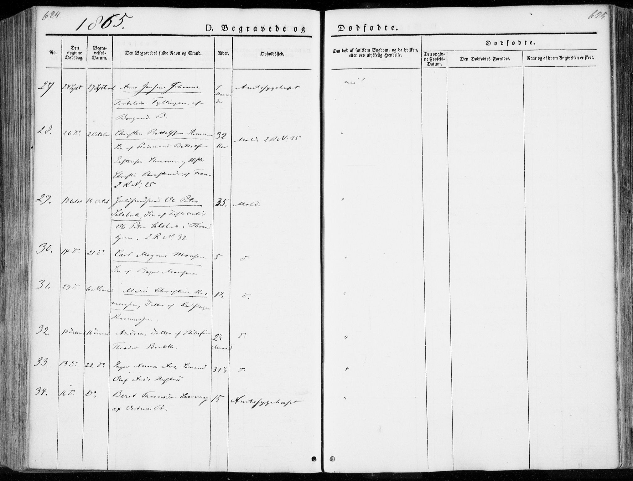 Ministerialprotokoller, klokkerbøker og fødselsregistre - Møre og Romsdal, SAT/A-1454/558/L0689: Ministerialbok nr. 558A03, 1843-1872, s. 624-625