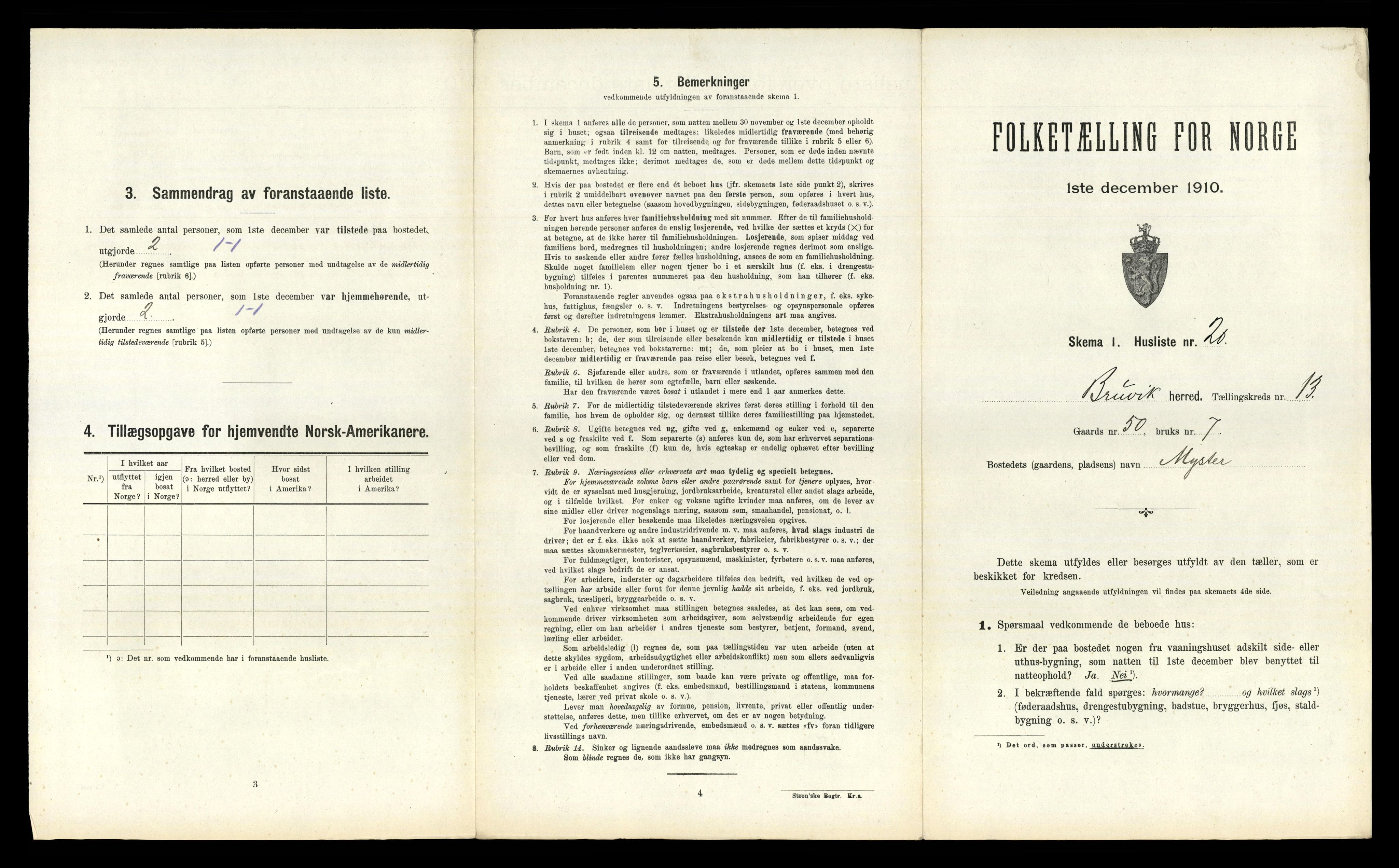 RA, Folketelling 1910 for 1251 Bruvik herred, 1910, s. 880