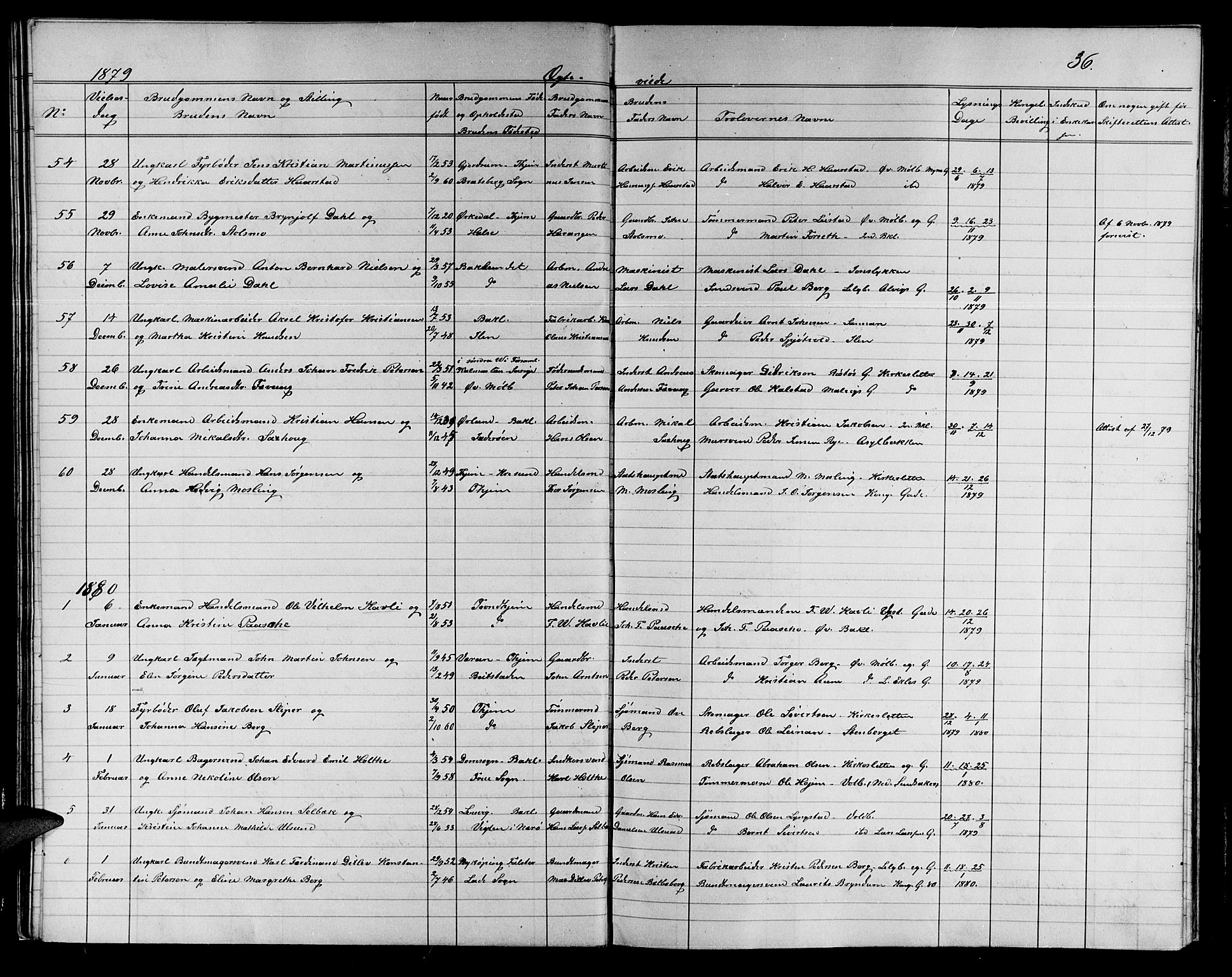 Ministerialprotokoller, klokkerbøker og fødselsregistre - Sør-Trøndelag, AV/SAT-A-1456/604/L0221: Klokkerbok nr. 604C04, 1870-1885, s. 36