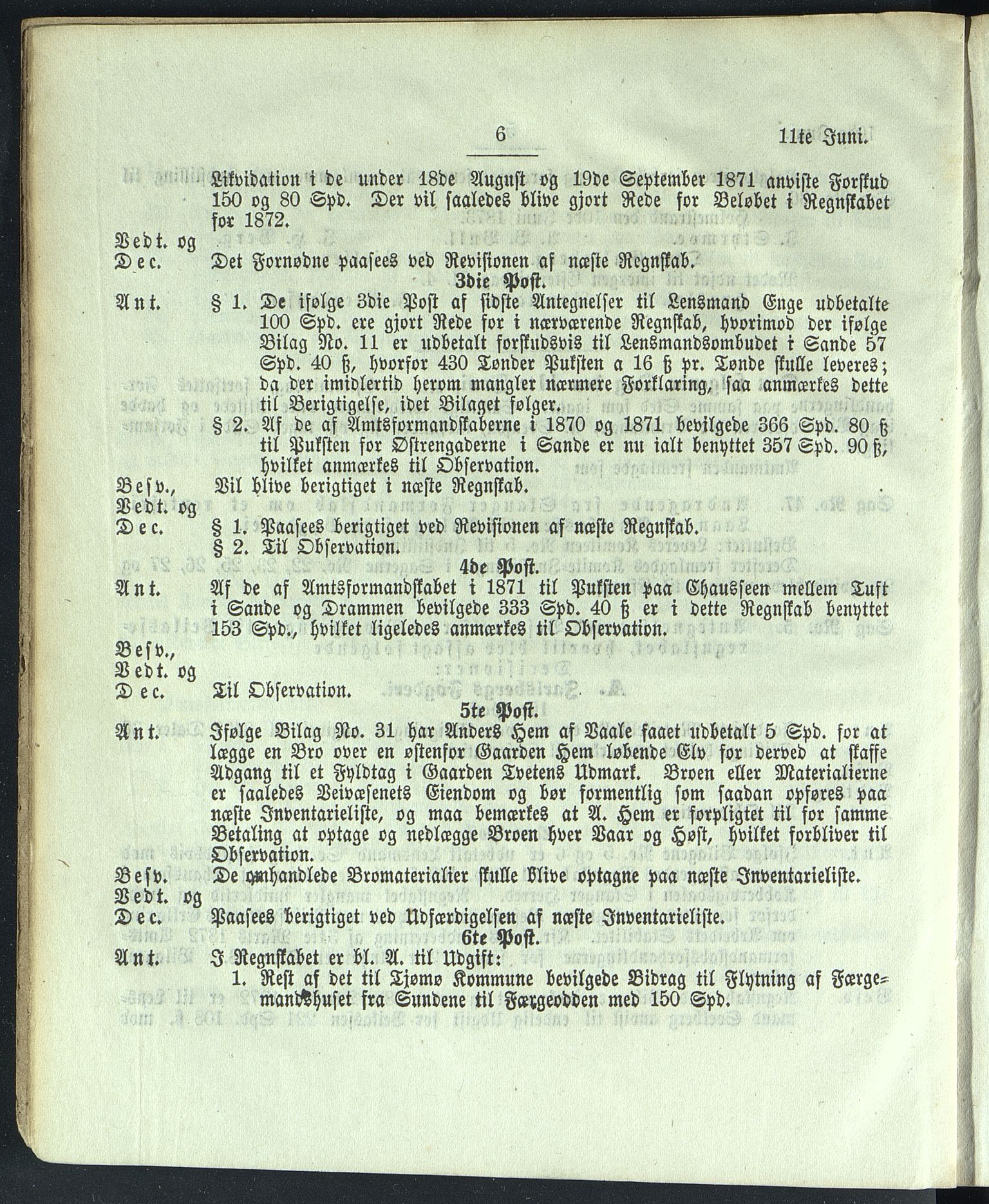 Vestfold fylkeskommune. Fylkestinget, VEMU/A-1315/A/Ab/Abb/L0019: Fylkestingsforhandlinger, 1873