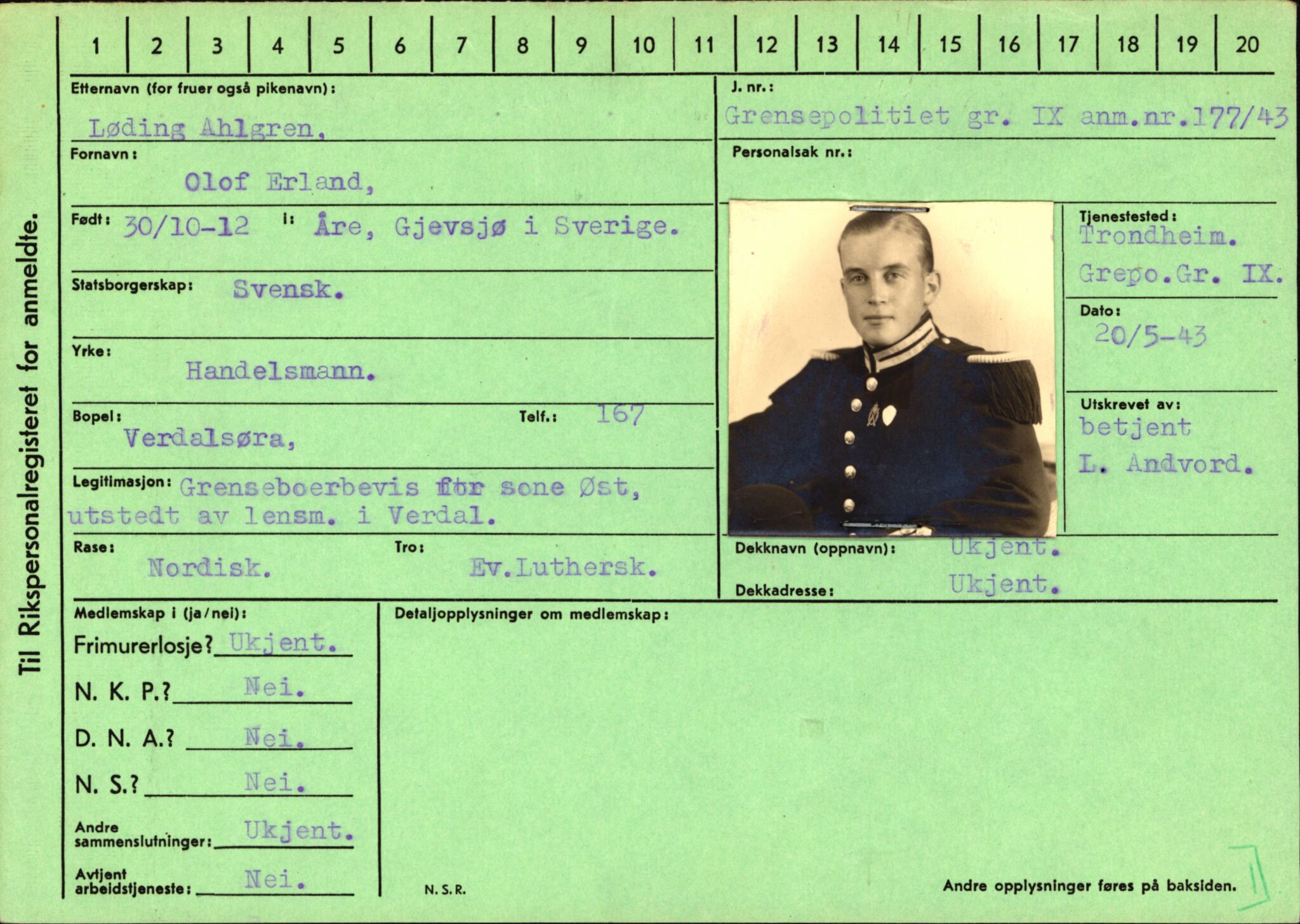 Statspolitiet - Hovedkontoret / Osloavdelingen, AV/RA-S-1329/C/Ca/L0001: Aabakken - Armann, 1943-1945, s. 1198