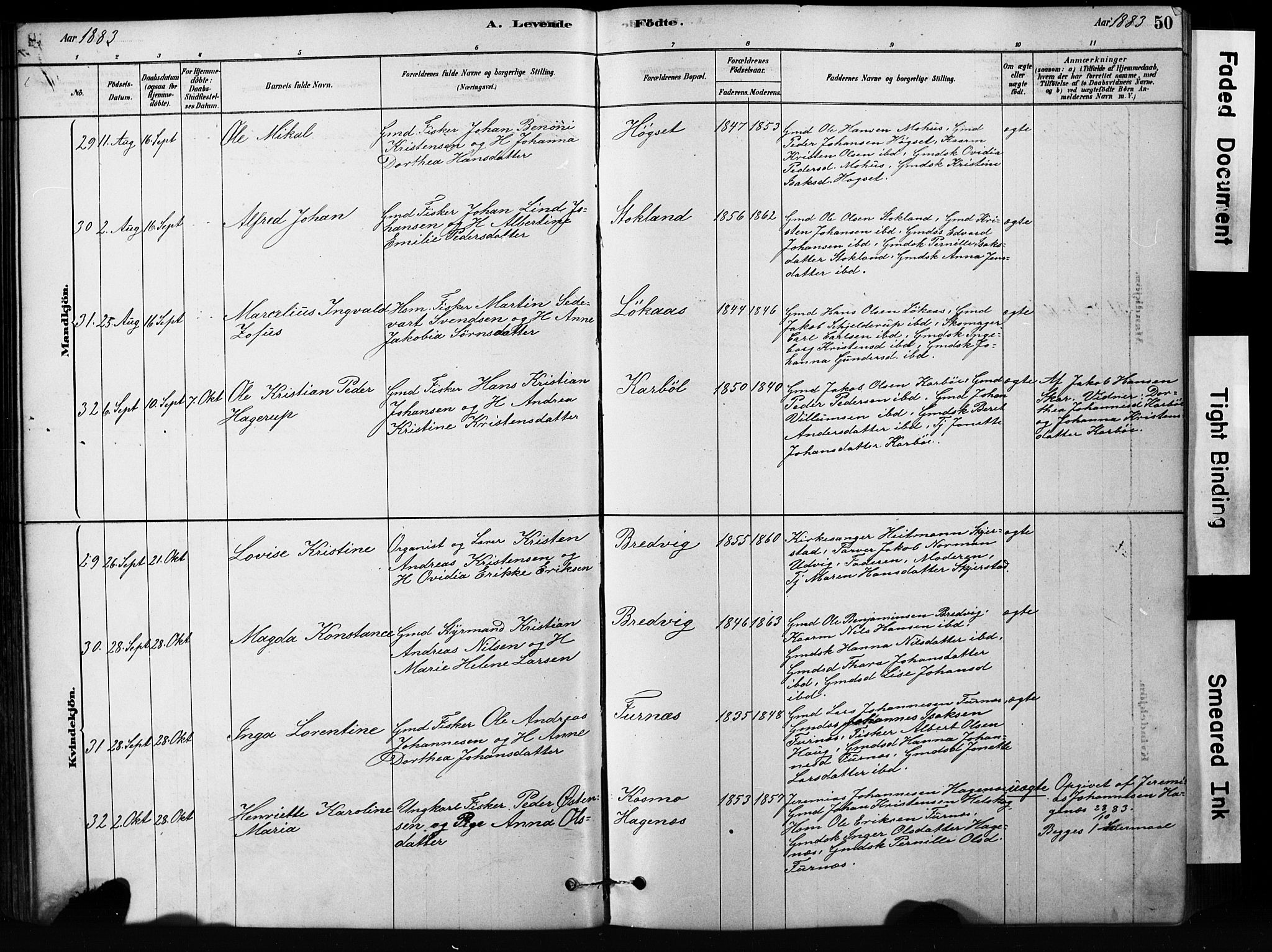 Ministerialprotokoller, klokkerbøker og fødselsregistre - Nordland, SAT/A-1459/852/L0754: Klokkerbok nr. 852C05, 1878-1894, s. 50