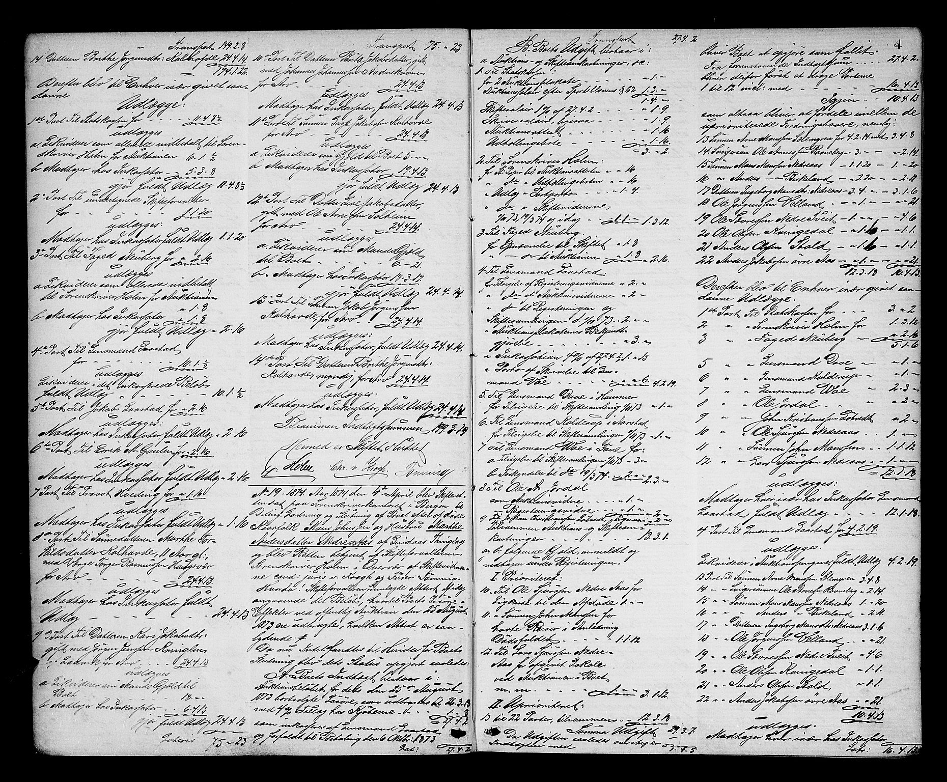 Nordhordland sorenskrivar, AV/SAB-A-2901/1/H/Hd/Hda/L0008: Skifteutlodningsprotokollar, 1874-1876, s. 3b-4a