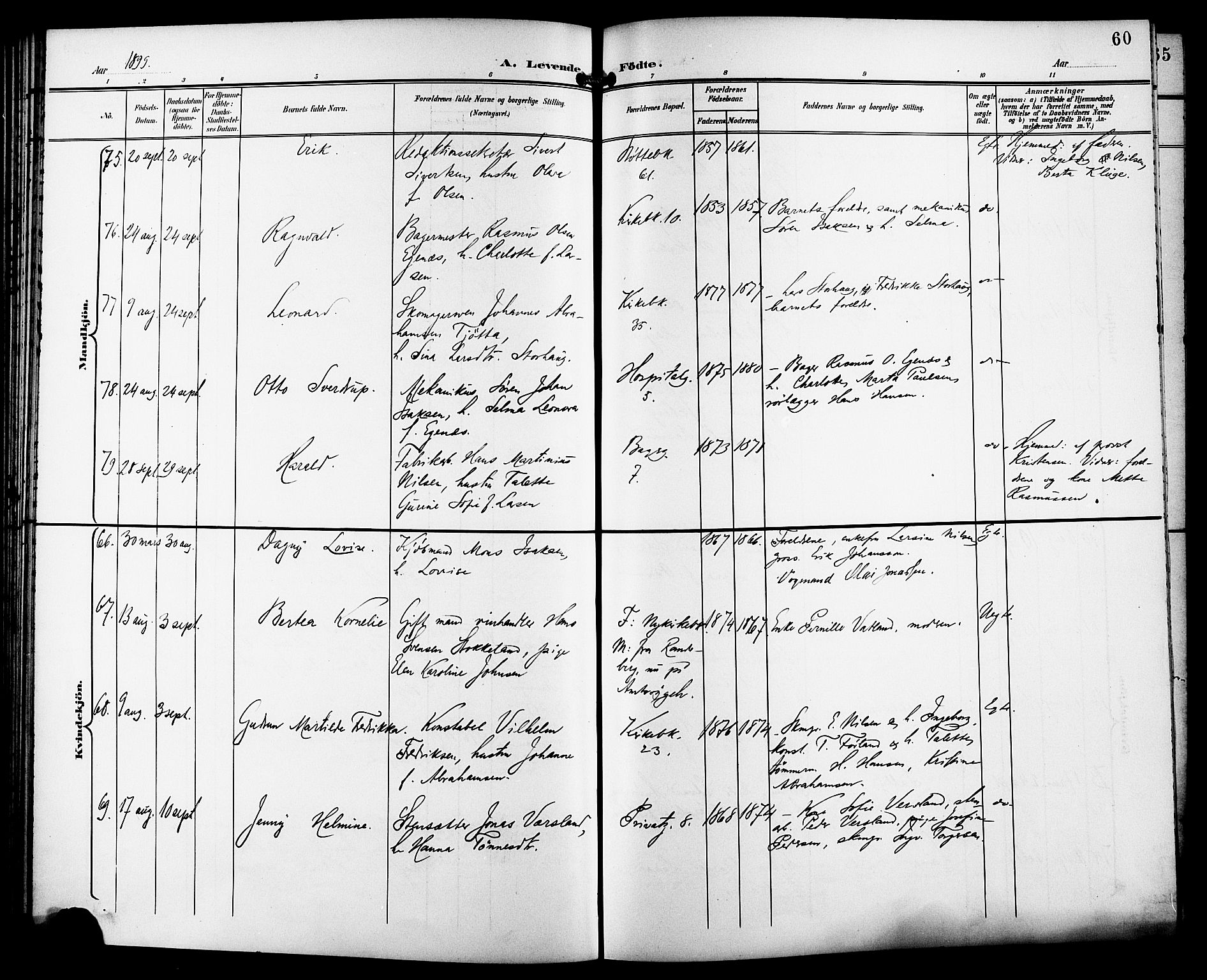 St. Petri sokneprestkontor, AV/SAST-A-101813/001/30/30BB/L0008: Klokkerbok nr. B 8, 1897-1905, s. 60