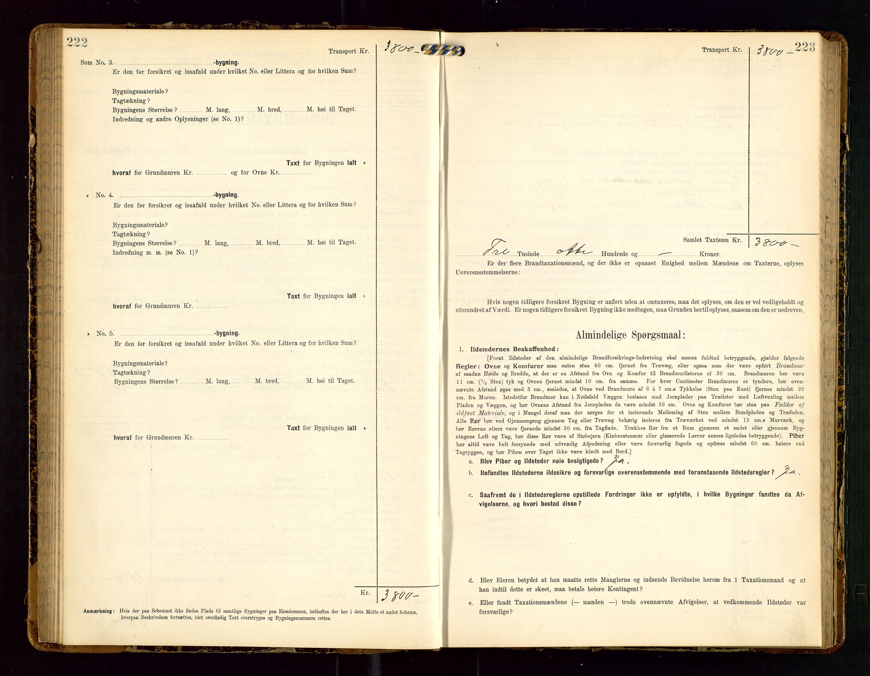 Lund lensmannskontor, AV/SAST-A-100303/Gob/L0002: "Brandtakstprotokol", 1908-1918, s. 222-223