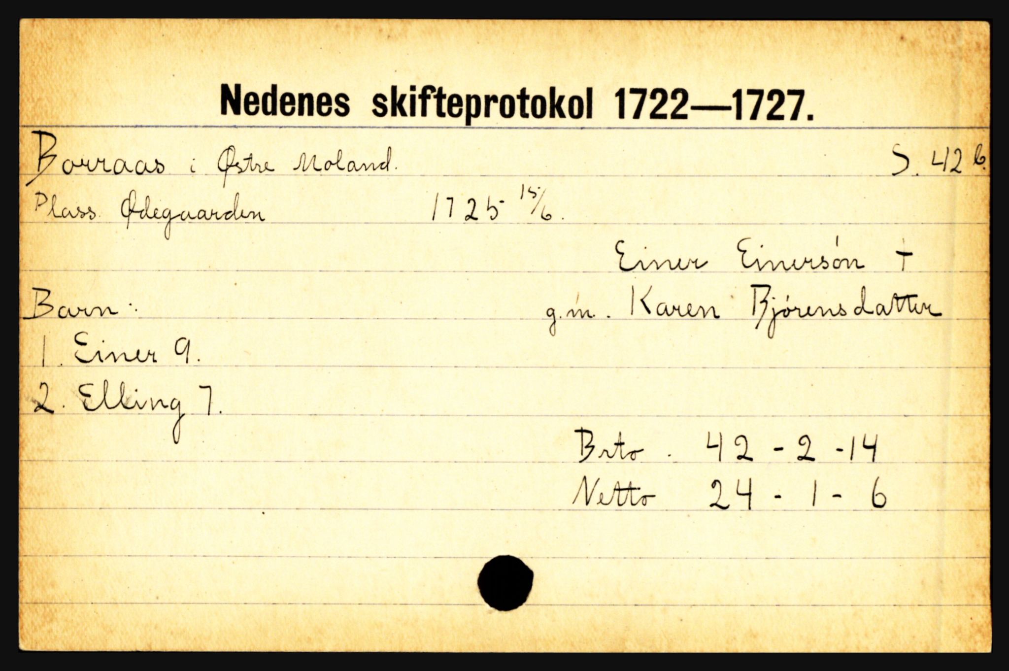 Nedenes sorenskriveri før 1824, AV/SAK-1221-0007/H, s. 3123