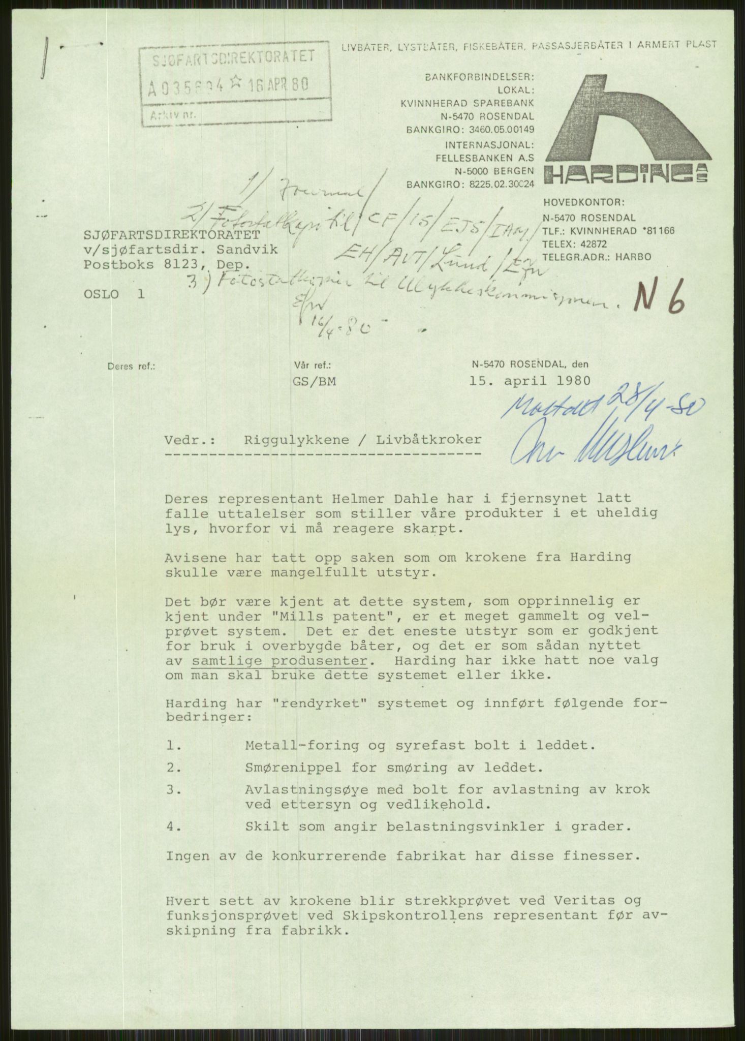 Justisdepartementet, Granskningskommisjonen ved Alexander Kielland-ulykken 27.3.1980, RA/S-1165/D/L0015: L Health and Safety Executive (Doku.liste + L1 av 1)/M Lloyds Register (Doku.liste + M1-M5 av 10)/ N Redningsutstyr (Doku.liste + N1-N43 av 43) , 1980-1981, s. 379