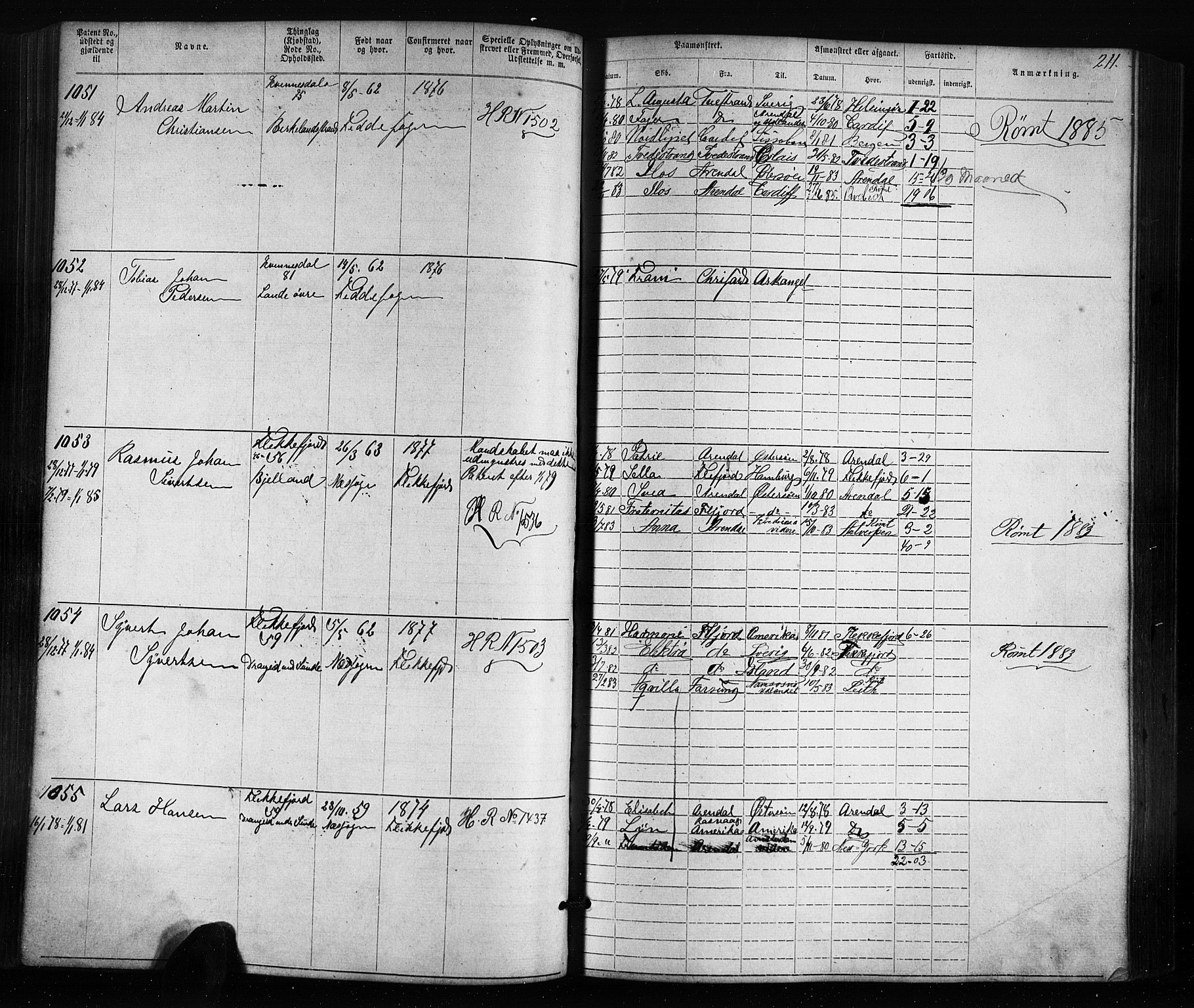 Flekkefjord mønstringskrets, AV/SAK-2031-0018/F/Fa/L0005: Annotasjonsrulle nr 1-1915 med register, Æ-2, 1868-1896, s. 233