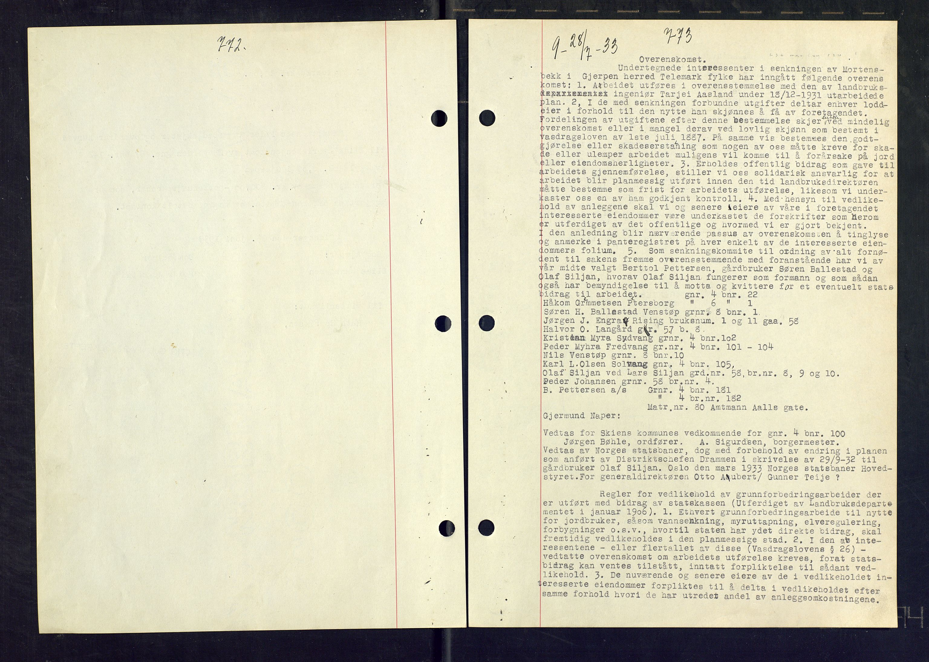 Gjerpen sorenskriveri, SAKO/A-216/G/Ga/Gaa/L0059: Pantebok nr. I 59-60 og 62, 1932-1934, Tingl.dato: 28.07.1933